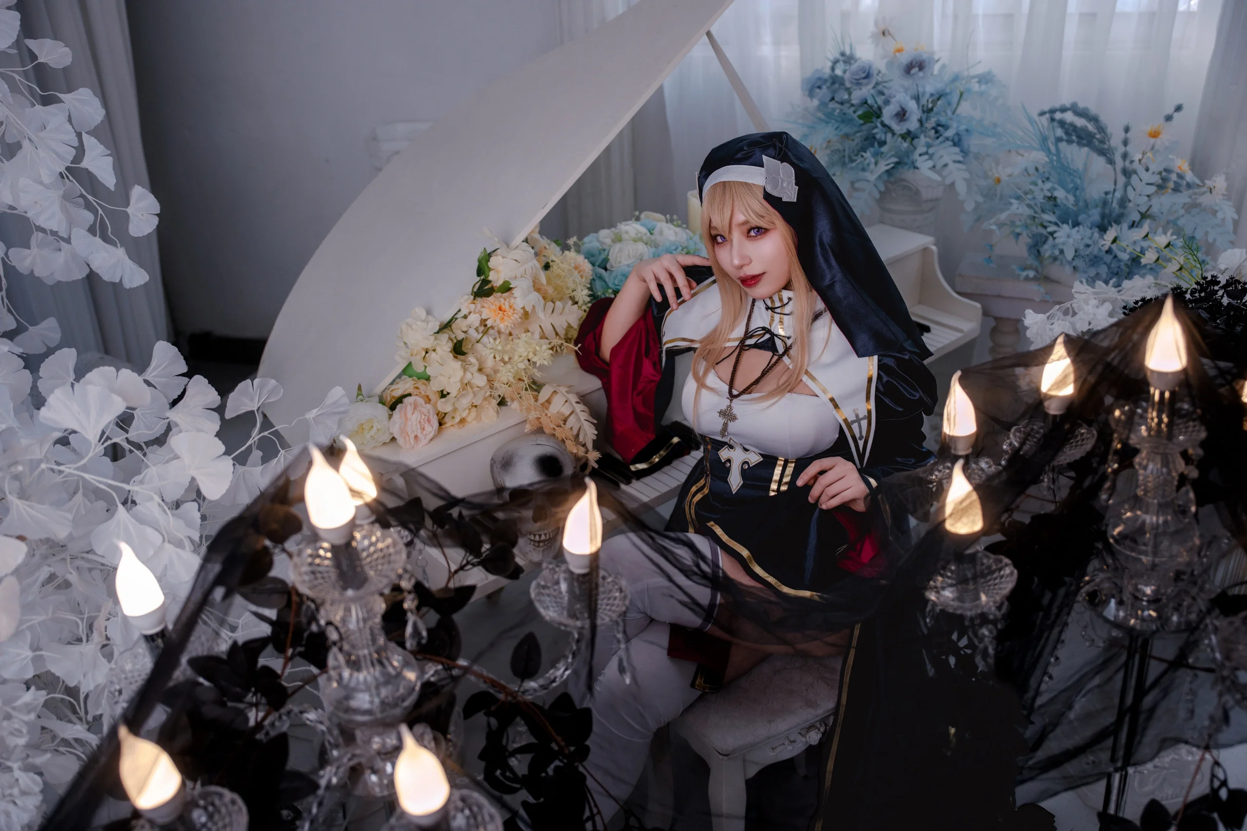 【夏洛特cos】黑金紅撞色修女主題棚拍成片 - 第 3 張