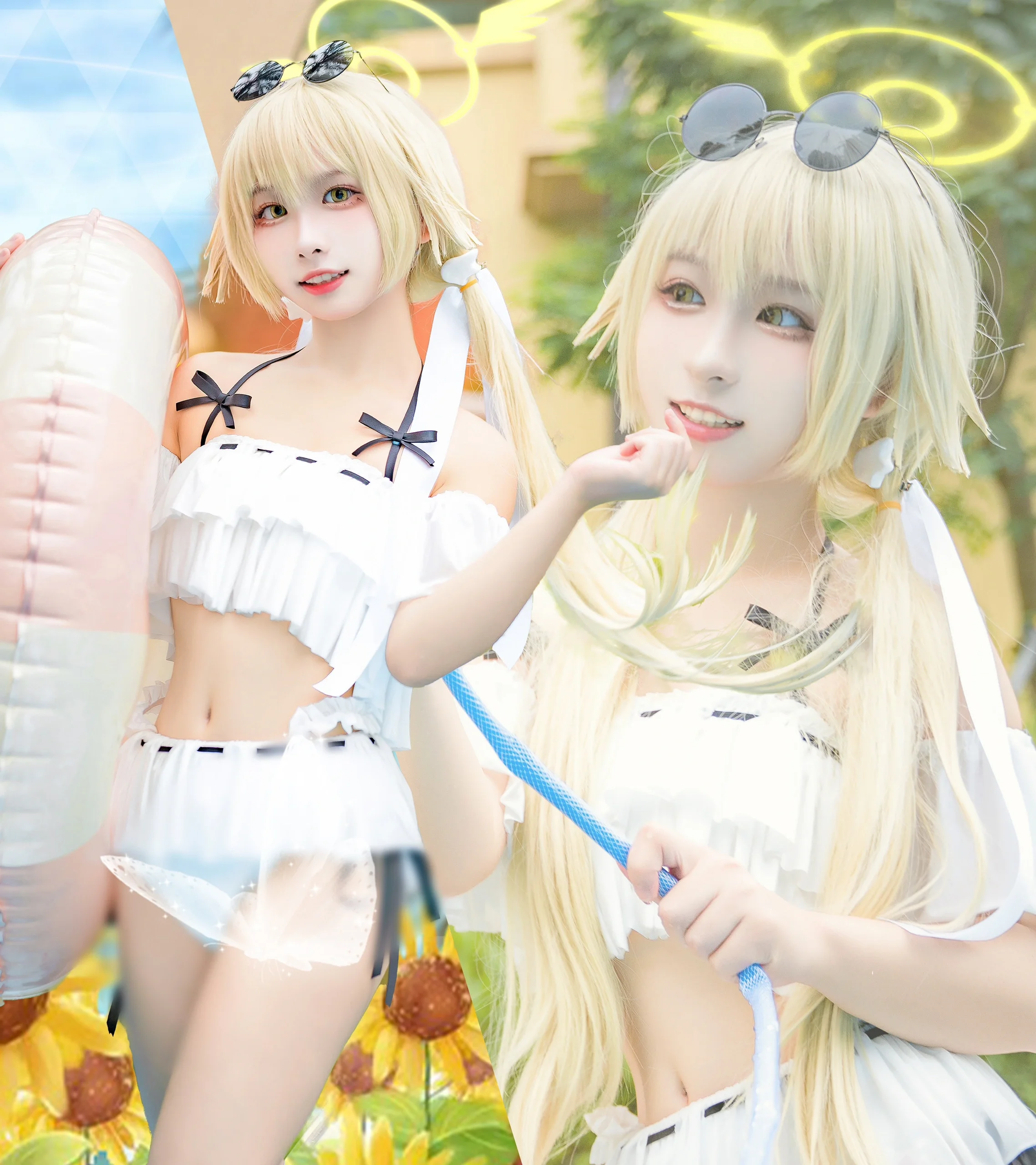 【阿慈穀日富美cos】蔚藍檔案夏日泳裝，水光裡的清澈治癒感 - 第 3 張