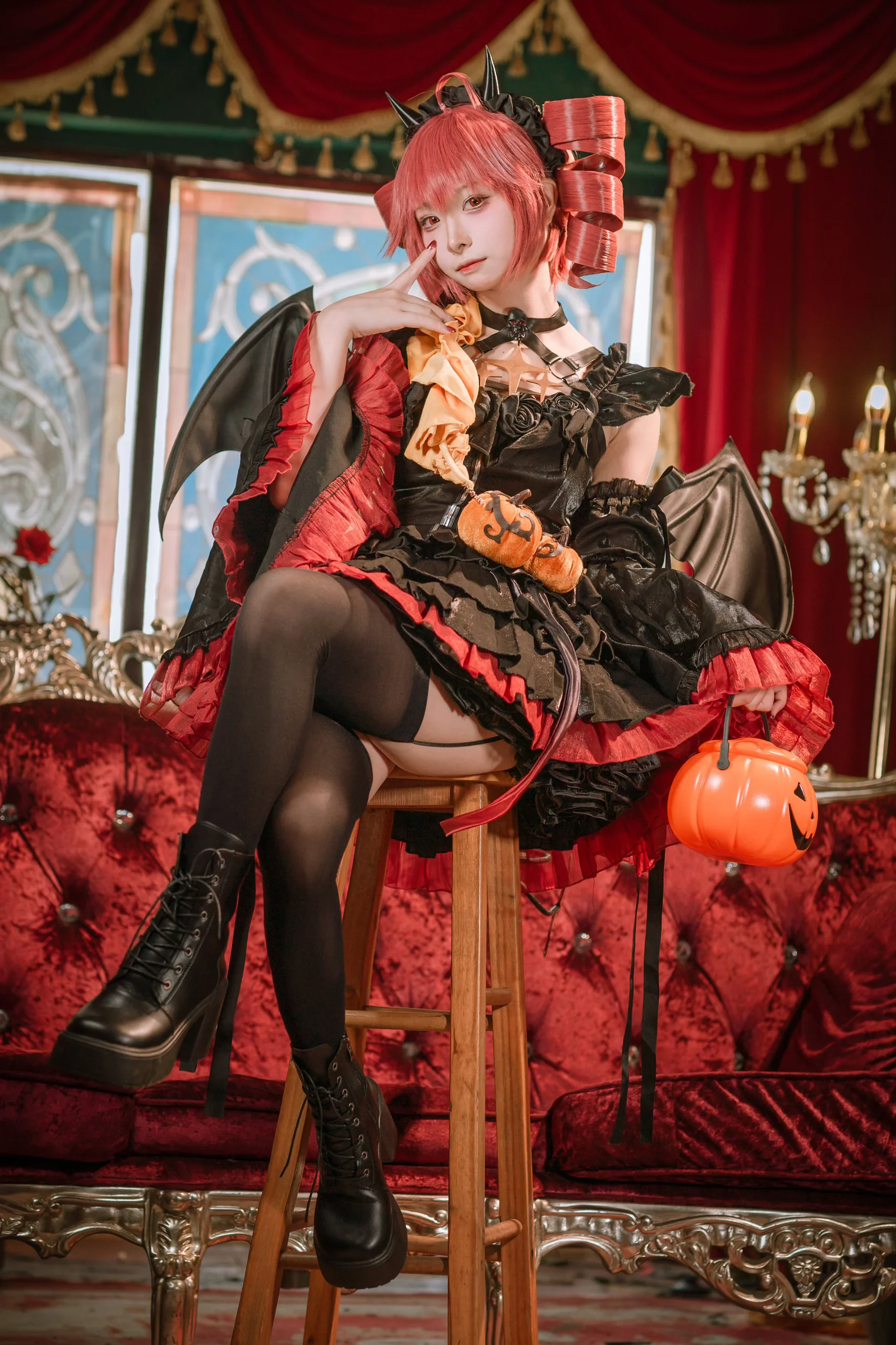 【重音teto cos】万圣节暗黑小恶魔棚拍动作与穿搭分享 - 第 4 张