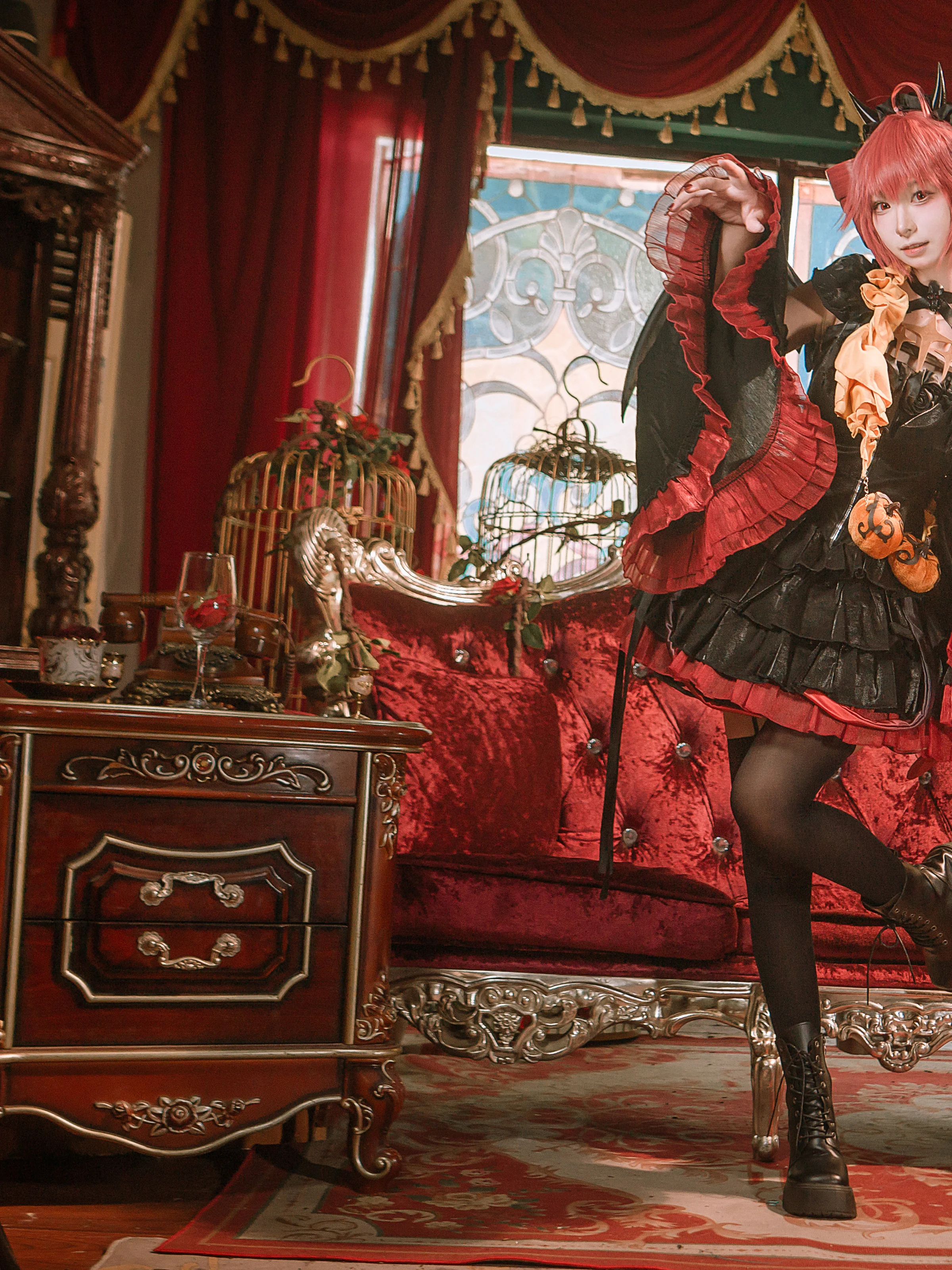 【重音teto cos】万圣节暗黑小恶魔棚拍动作与穿搭分享 - 第 5 张