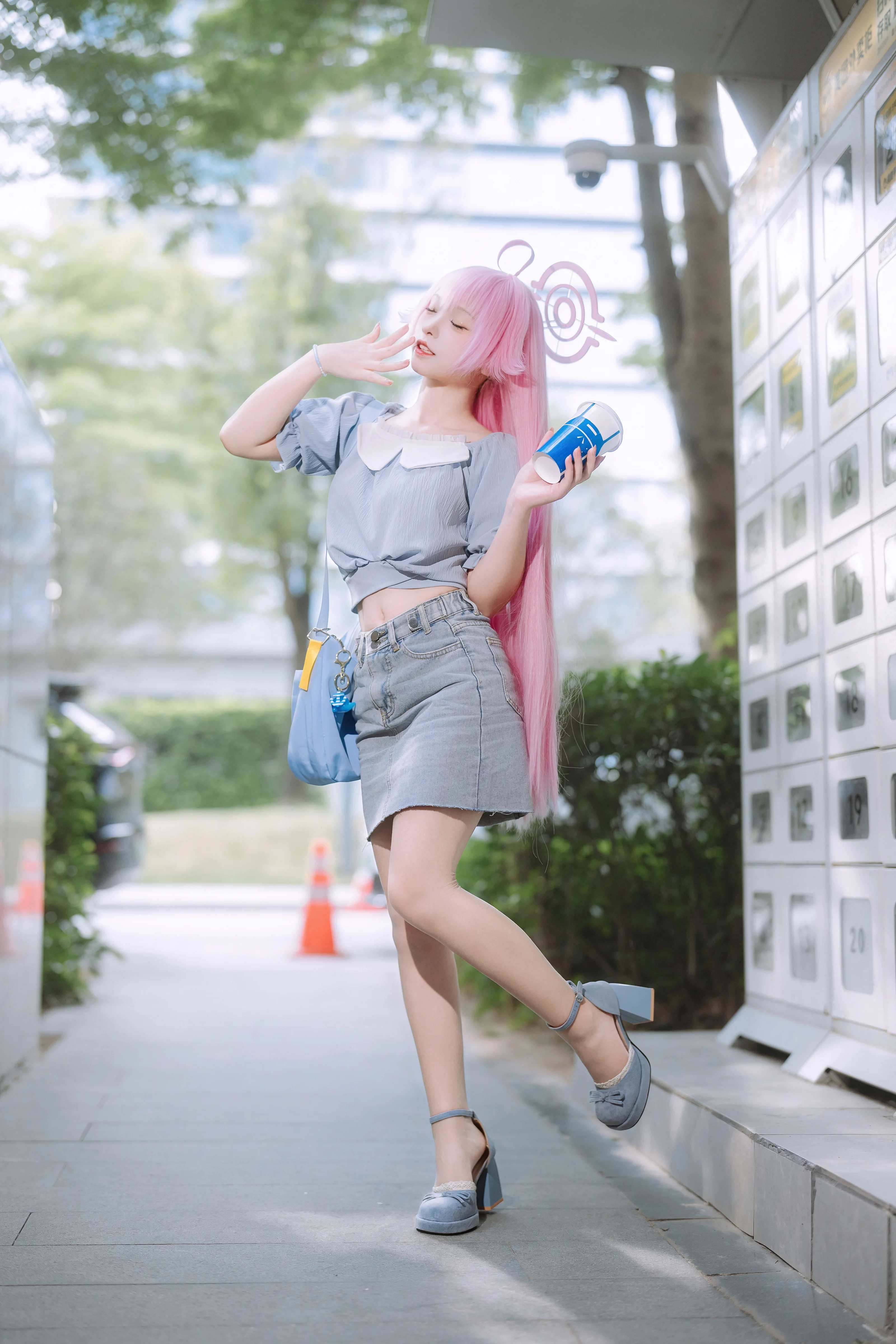 【小鸟游星野cos】蔚蓝档案韩咖联动，街头日常感