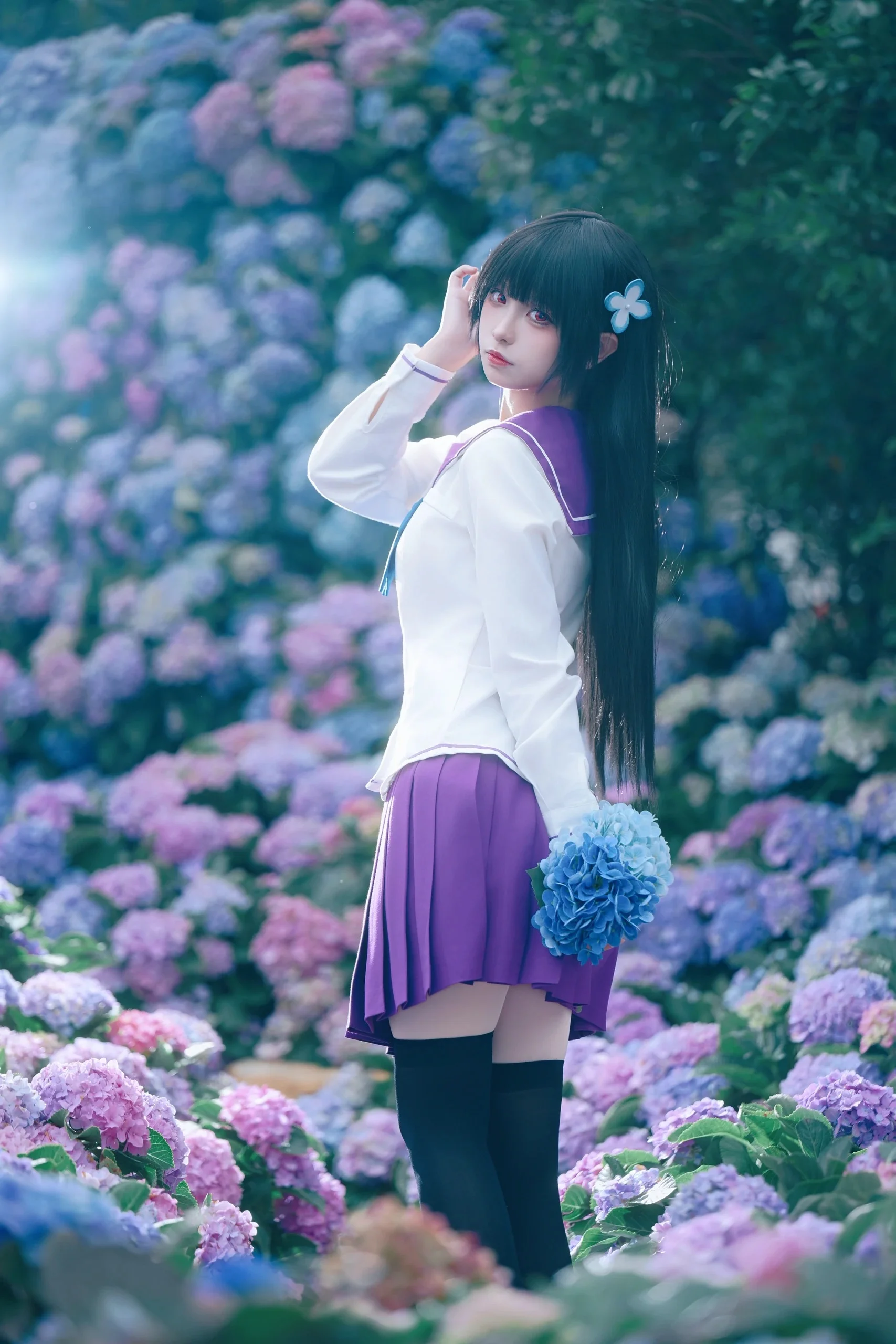 【さんかれあ コスプレ】無限に咲くエンドレスサマーの紫陽花の海で、アジサイのような少女に出会う - 6 枚目