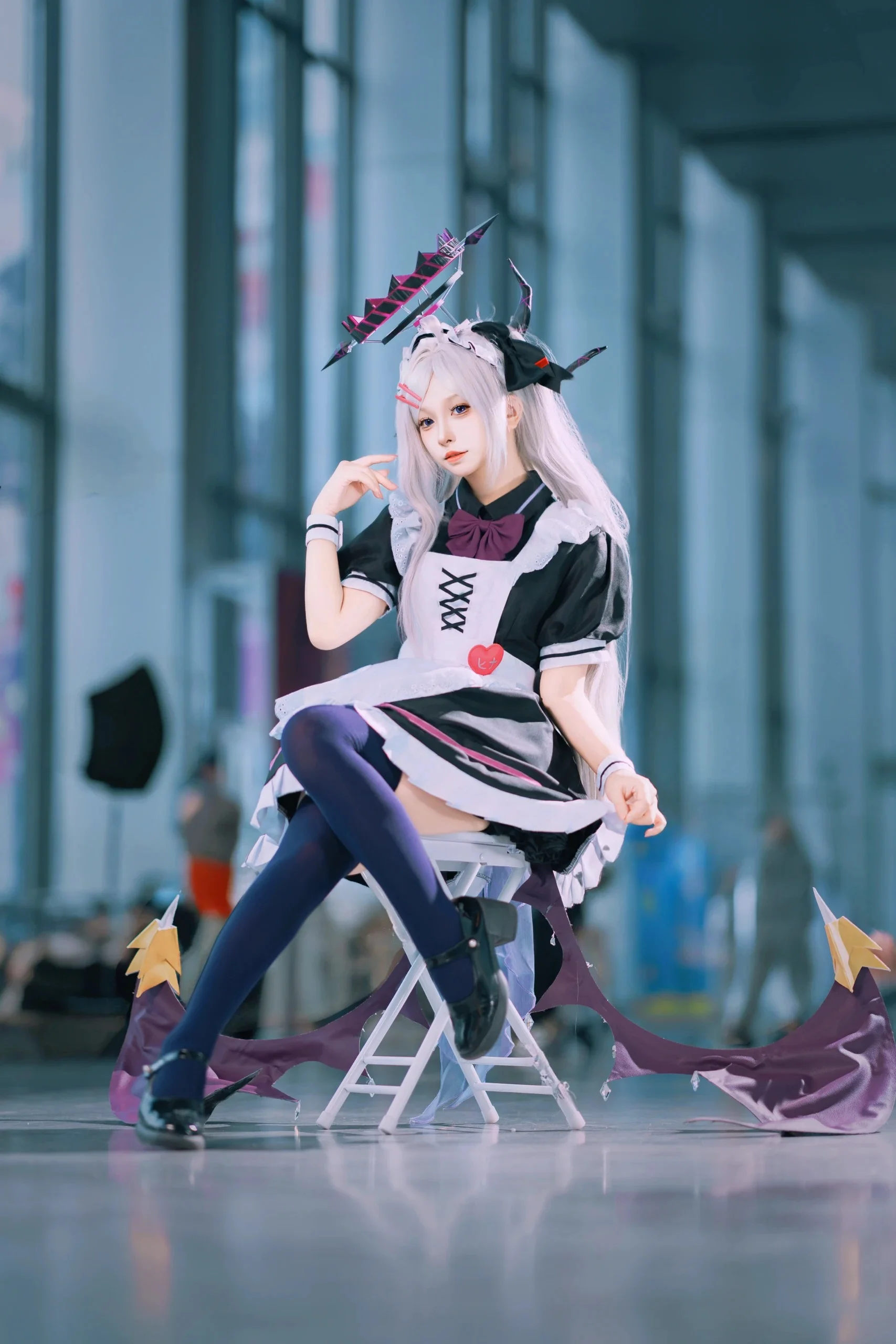【空崎ヒナ コスプレ】キヴォトス風紀委員長のマイド服 - 3 枚目