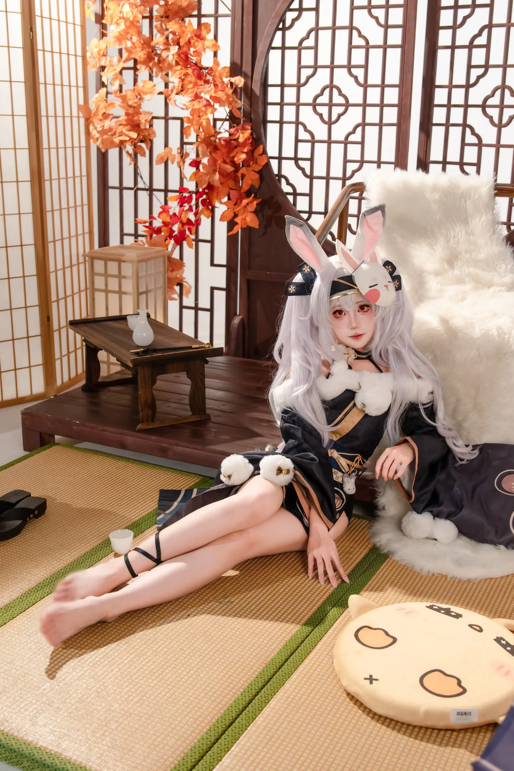 【拉菲cos】碧蓝航线里的兔兔城主，这套黑金配色的和风装扮太适合秋日了 - 第 5 张