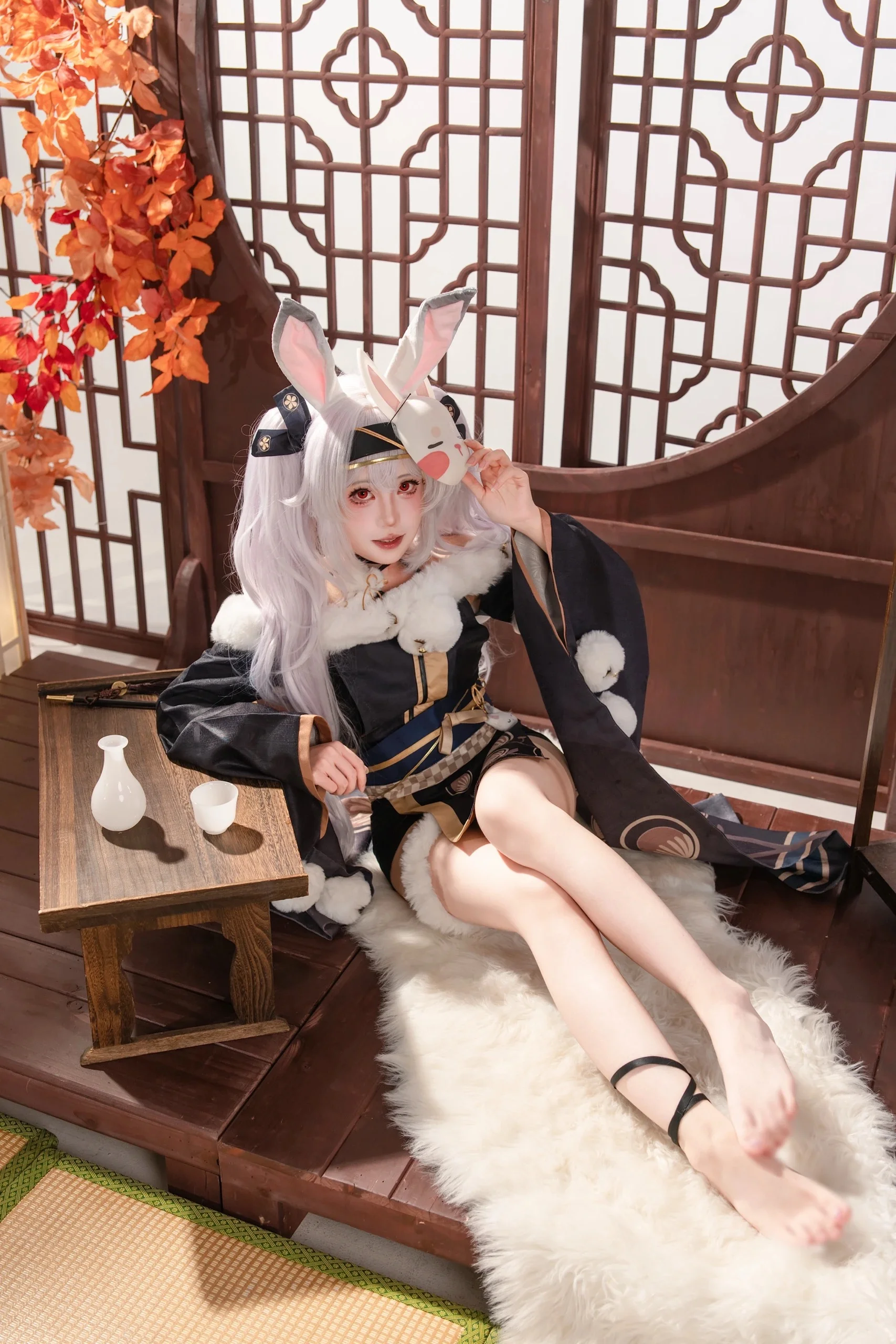 【拉菲cos】碧蓝航线里的兔兔城主，这套黑金配色的和风装扮太适合秋日了 - 第 6 张