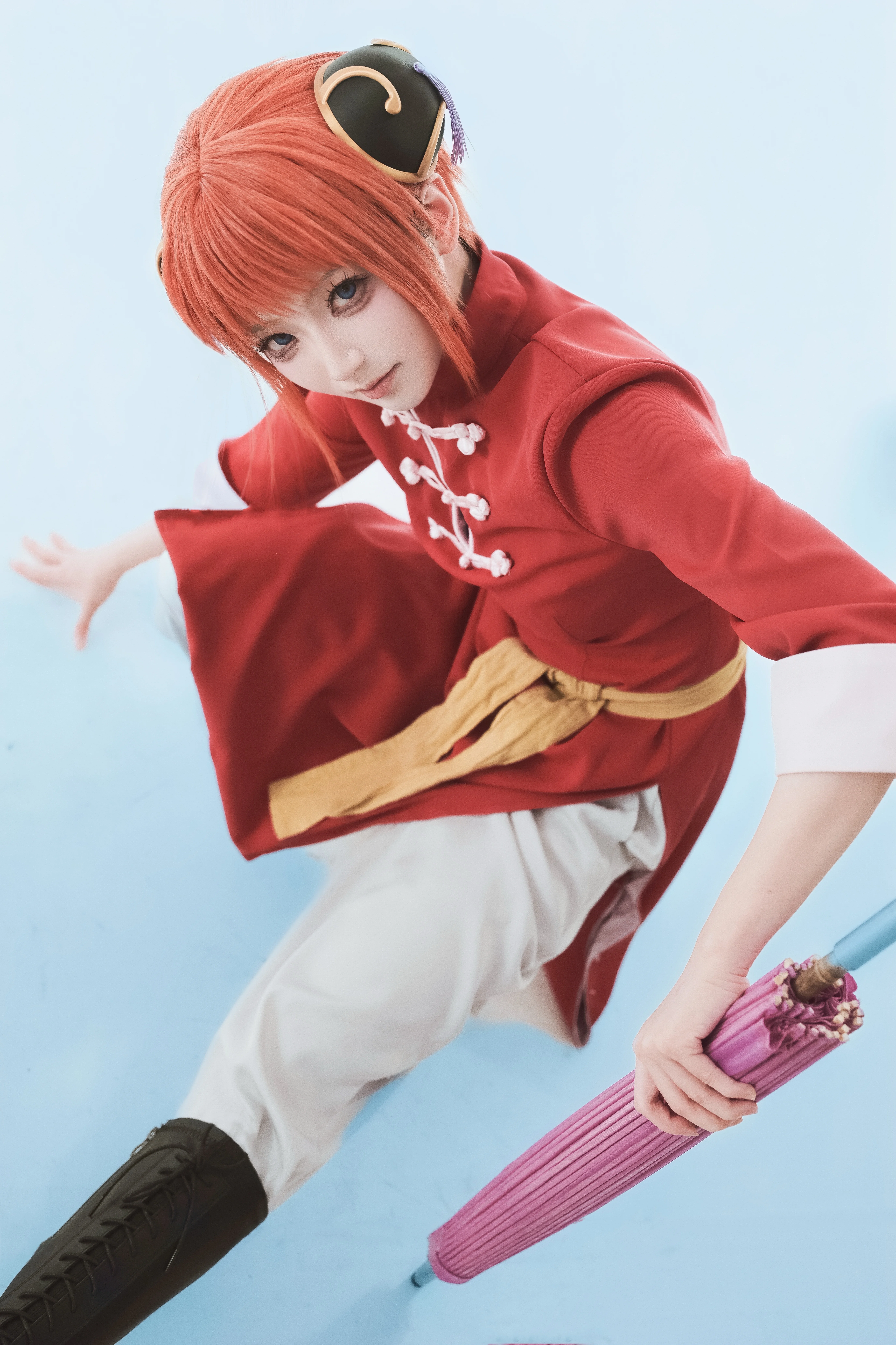 【神楽コスプレ】戦闘チャイナガール！傘の下に広がる銀魂式の元気娘 - 2 枚目