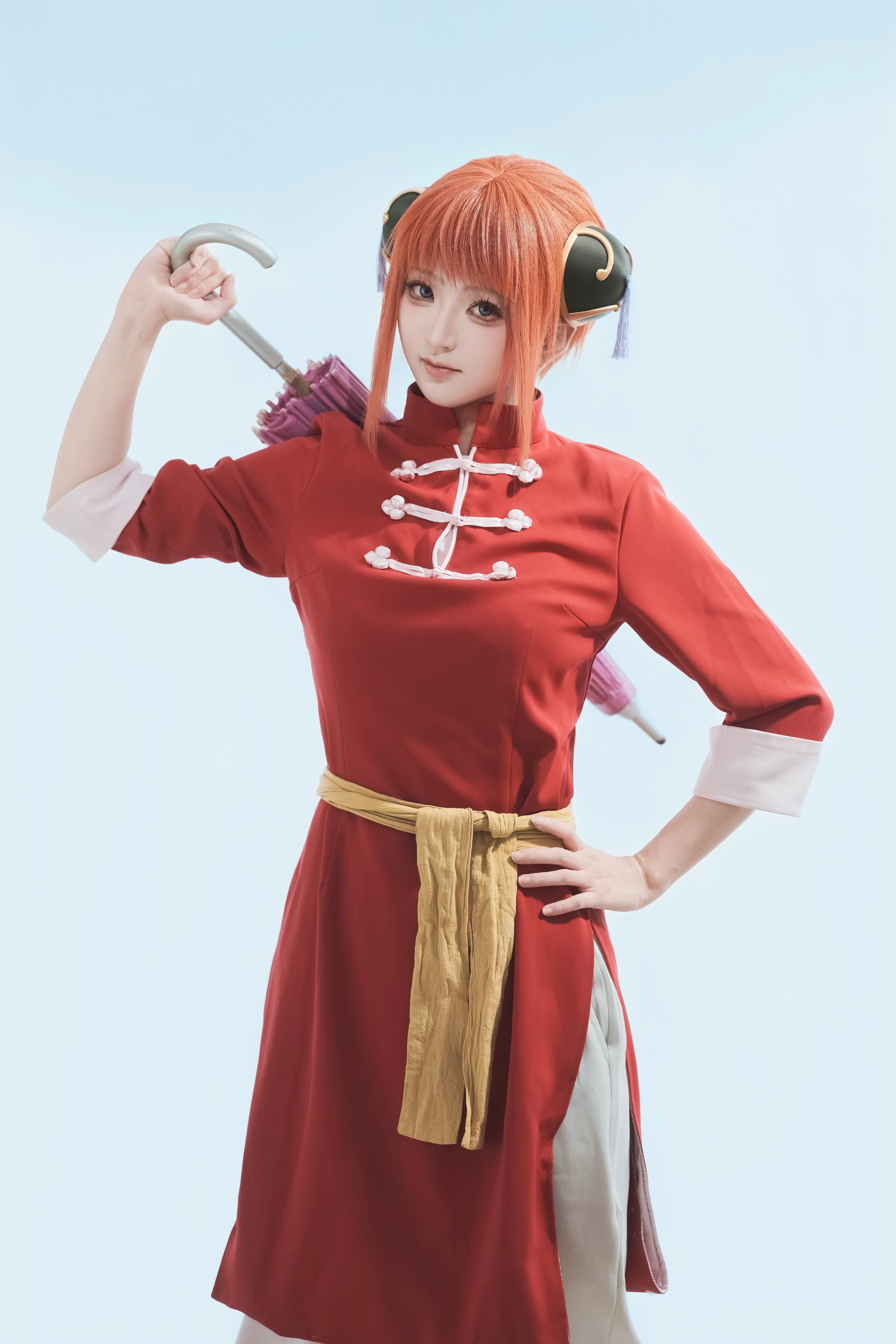 【神楽コスプレ】戦闘チャイナガール！傘の下に広がる銀魂式の元気娘 - 3 枚目