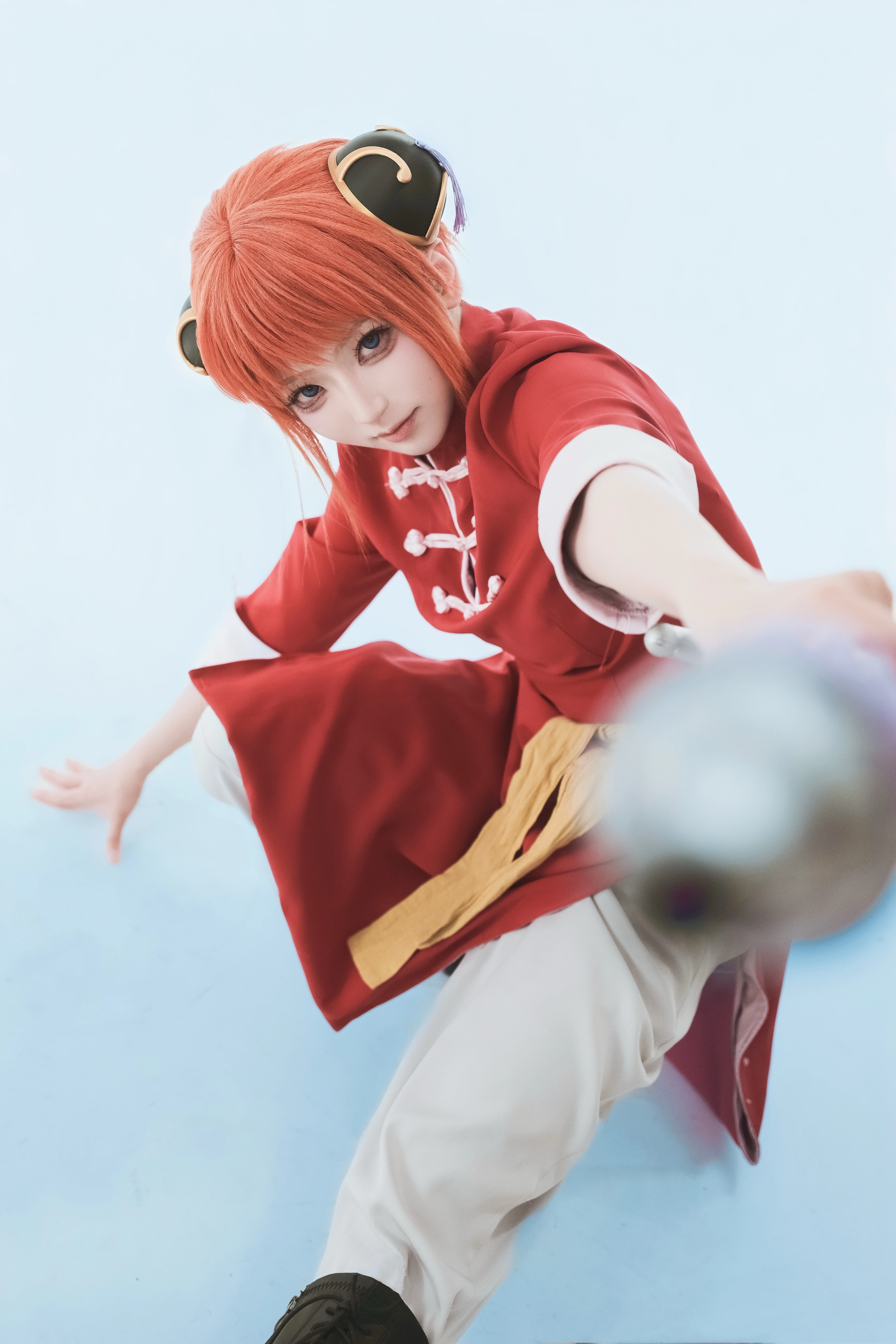 【神楽コスプレ】戦闘チャイナガール！傘の下に広がる銀魂式の元気娘 - 4 枚目