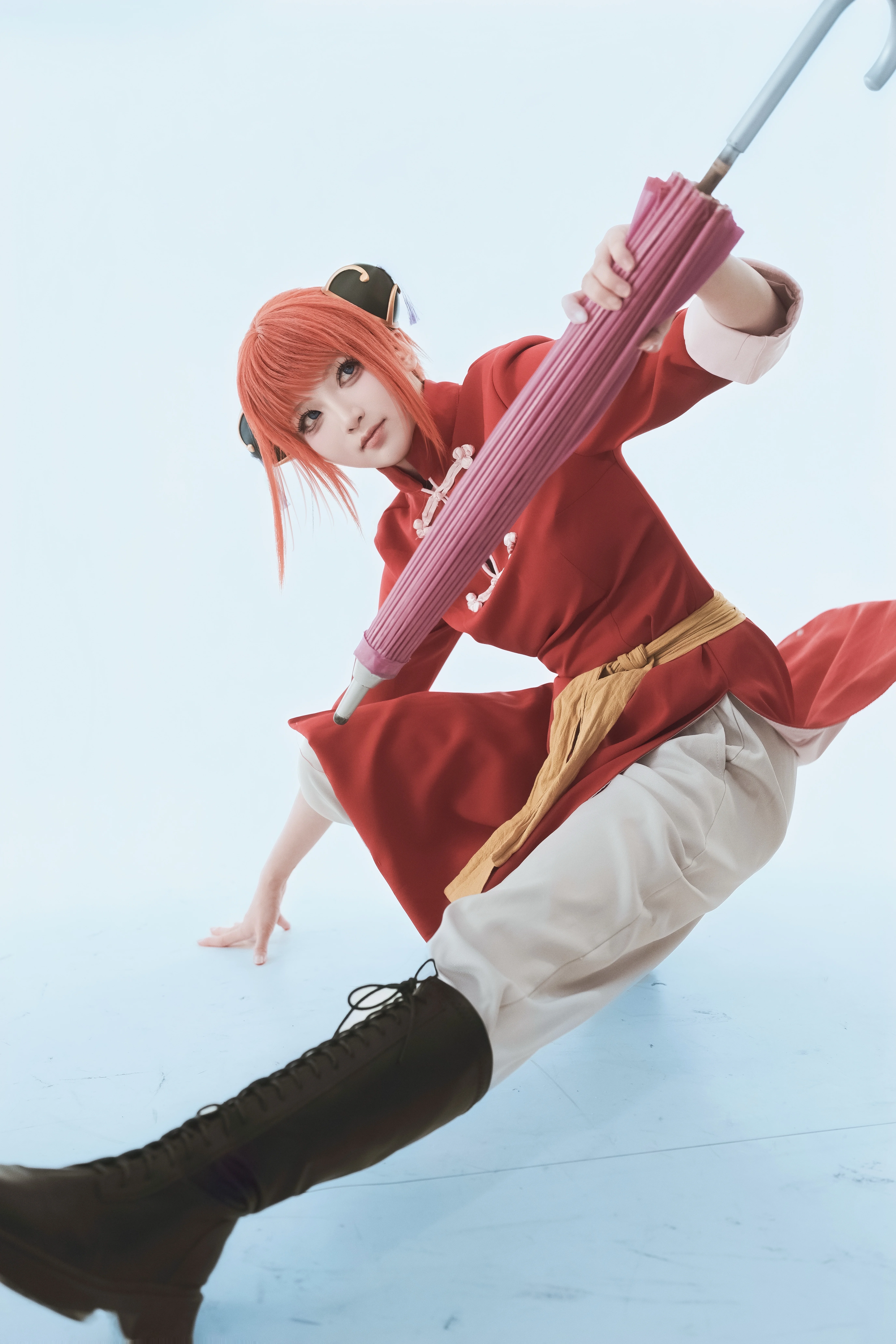 【神楽コスプレ】戦闘チャイナガール！傘の下に広がる銀魂式の元気娘 - 5 枚目