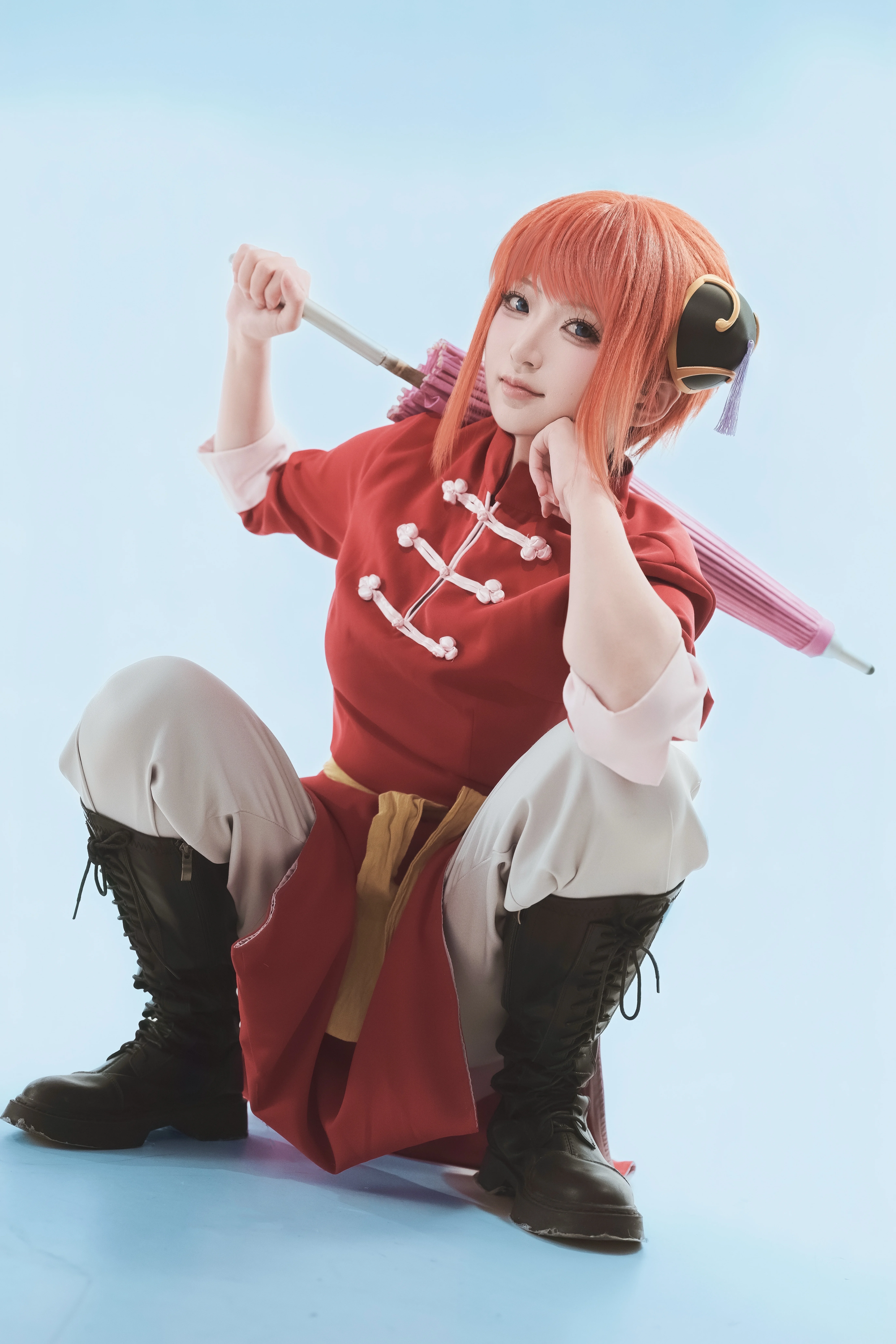【神楽コスプレ】戦闘チャイナガール！傘の下に広がる銀魂式の元気娘 - 7 枚目