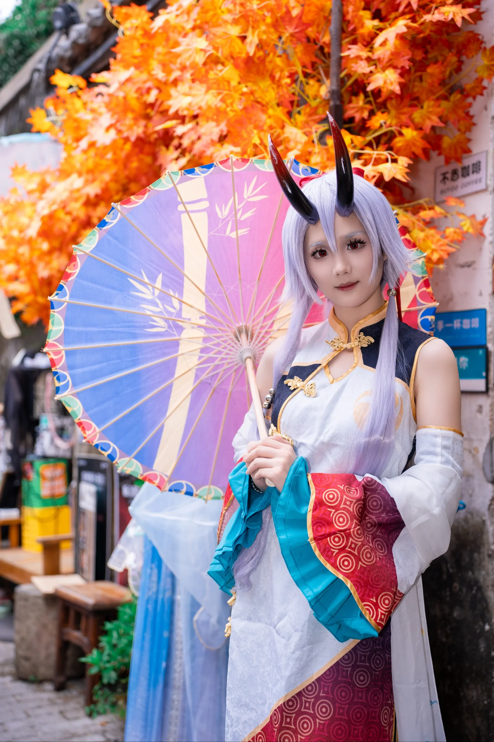 【巴御前cos】手持红蓝油纸伞，在FGO的国风画卷里漫步 - 第 4 张