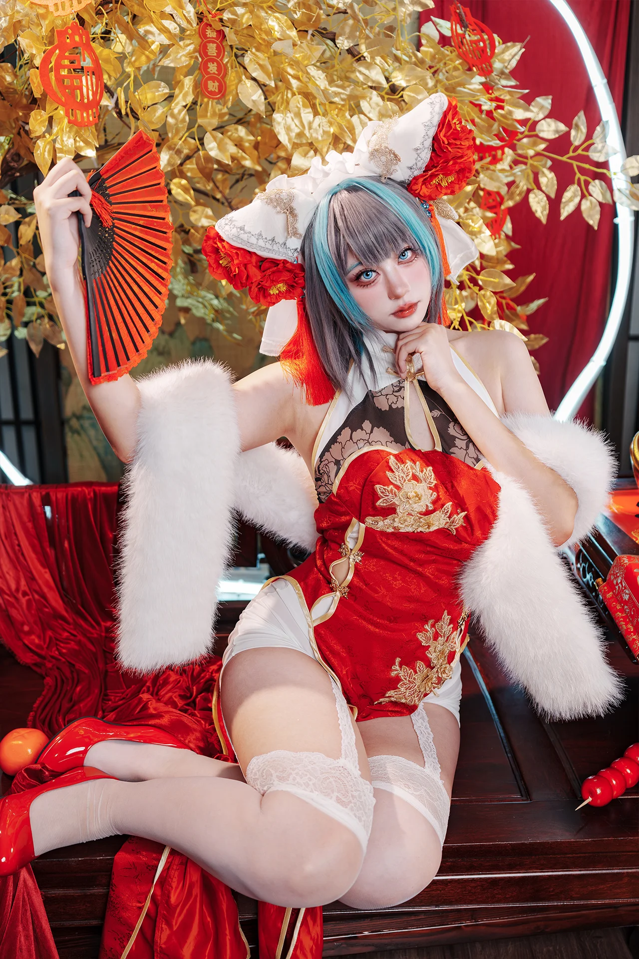 【柴郡cos】碧蓝航线的猫猫旗袍，新年氛围感拉满