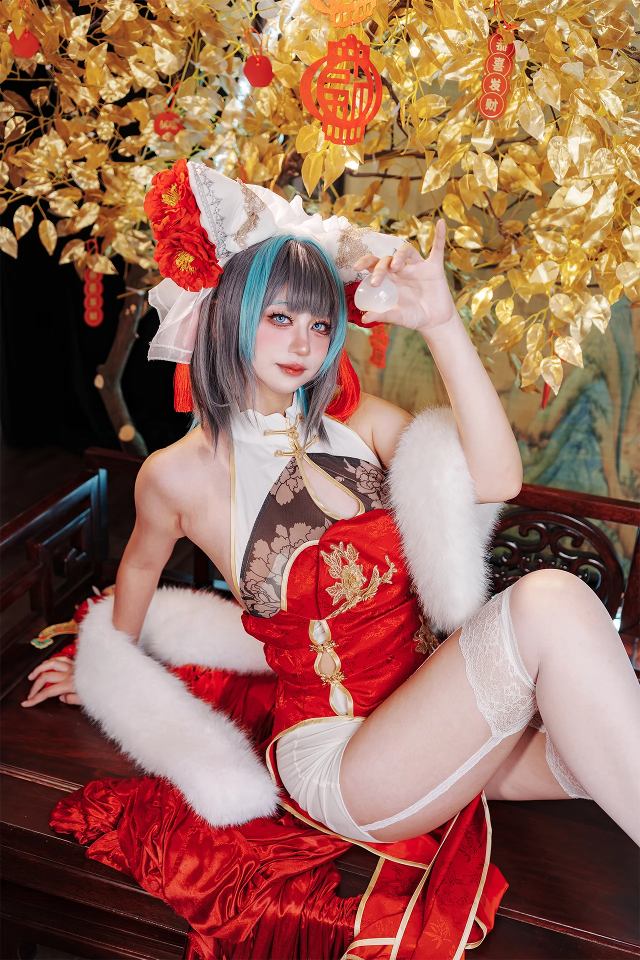 【柴郡cos】碧蓝航线的猫猫旗袍，新年氛围感拉满 - 第 2 张