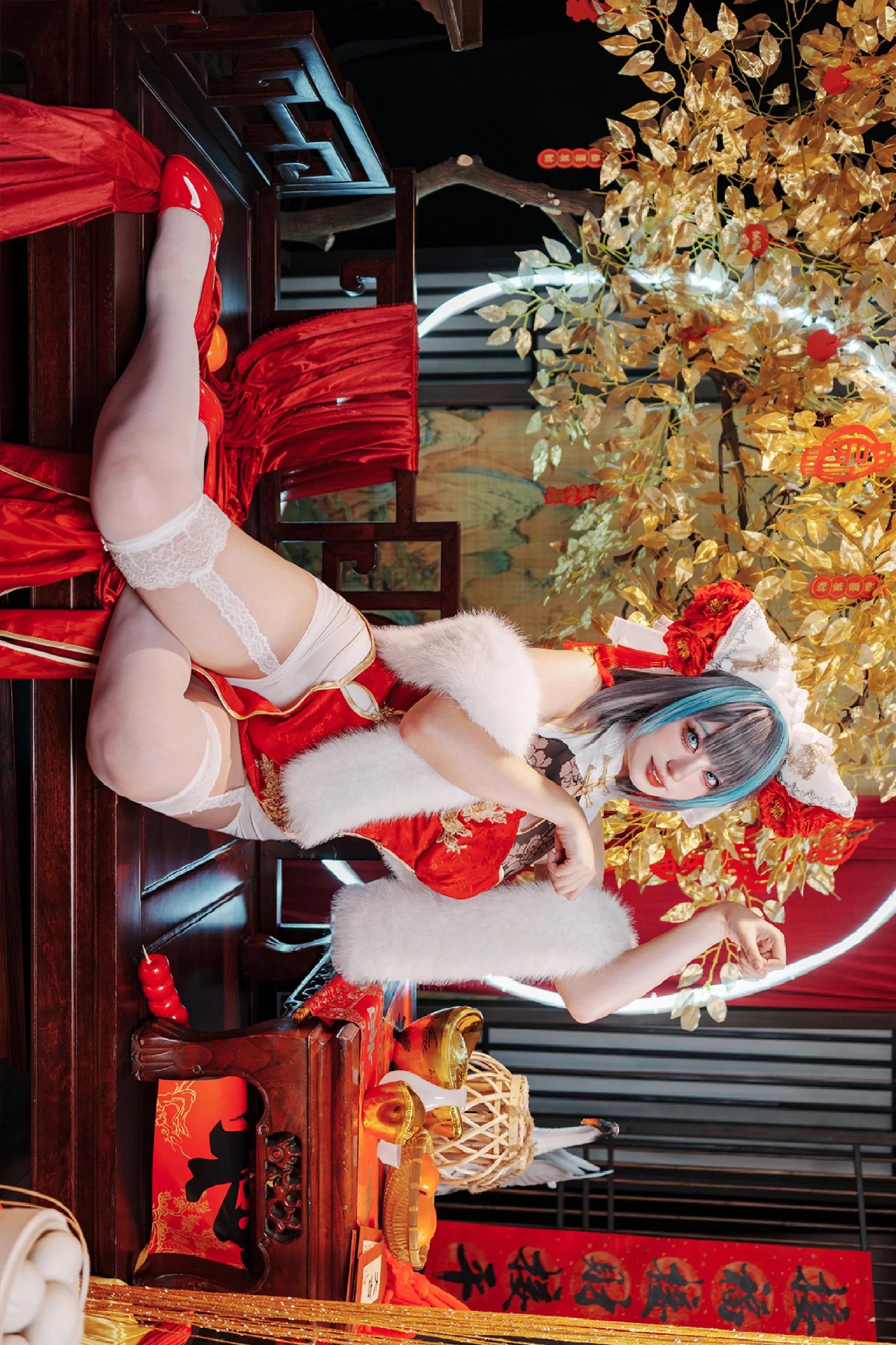 【柴郡cos】碧蓝航线的猫猫旗袍，新年氛围感拉满 - 第 4 张