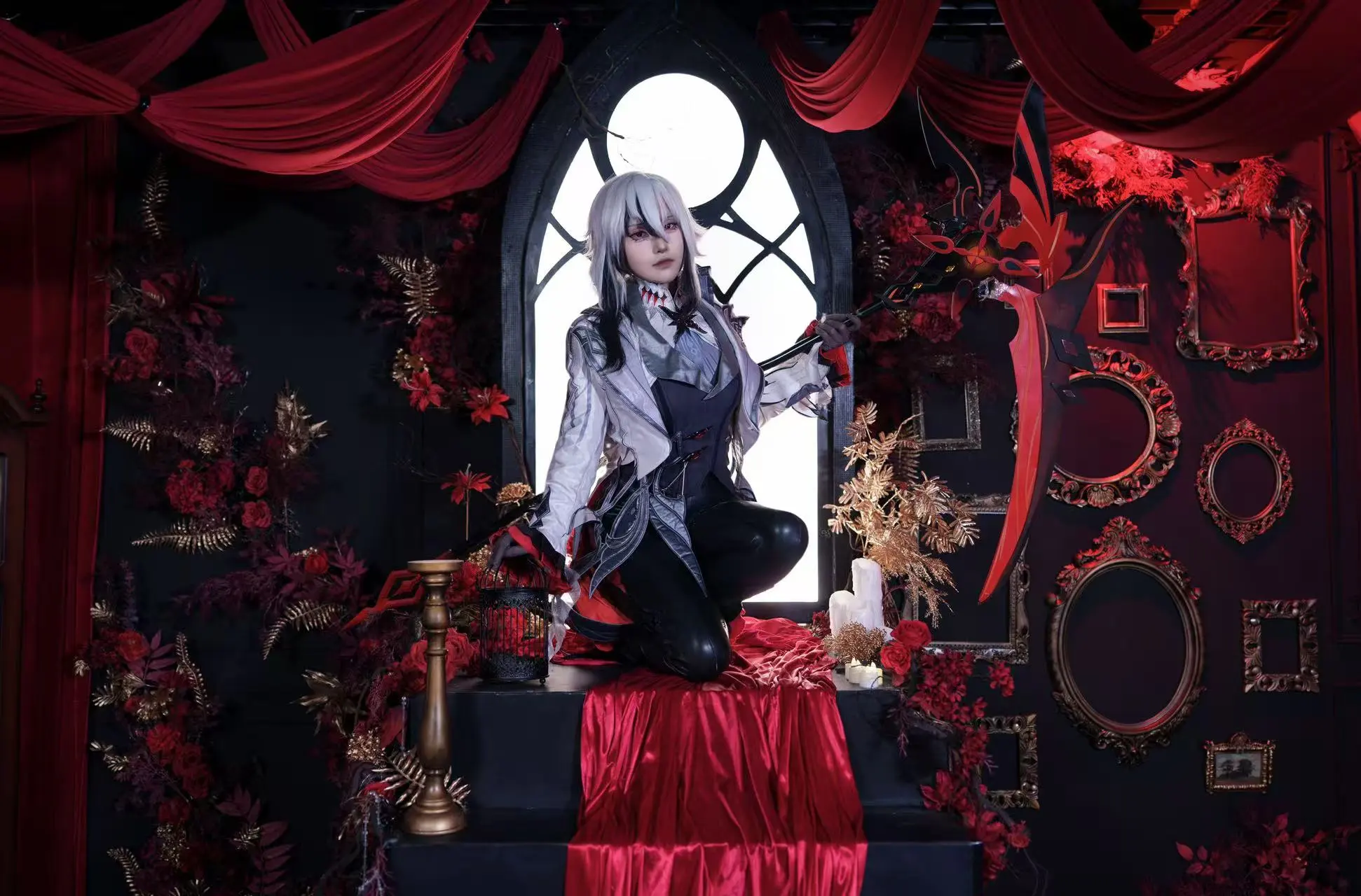 【林尼cos】壁炉之家的魔术师，黑丝与礼帽的暗夜魔术 - 第 4 张