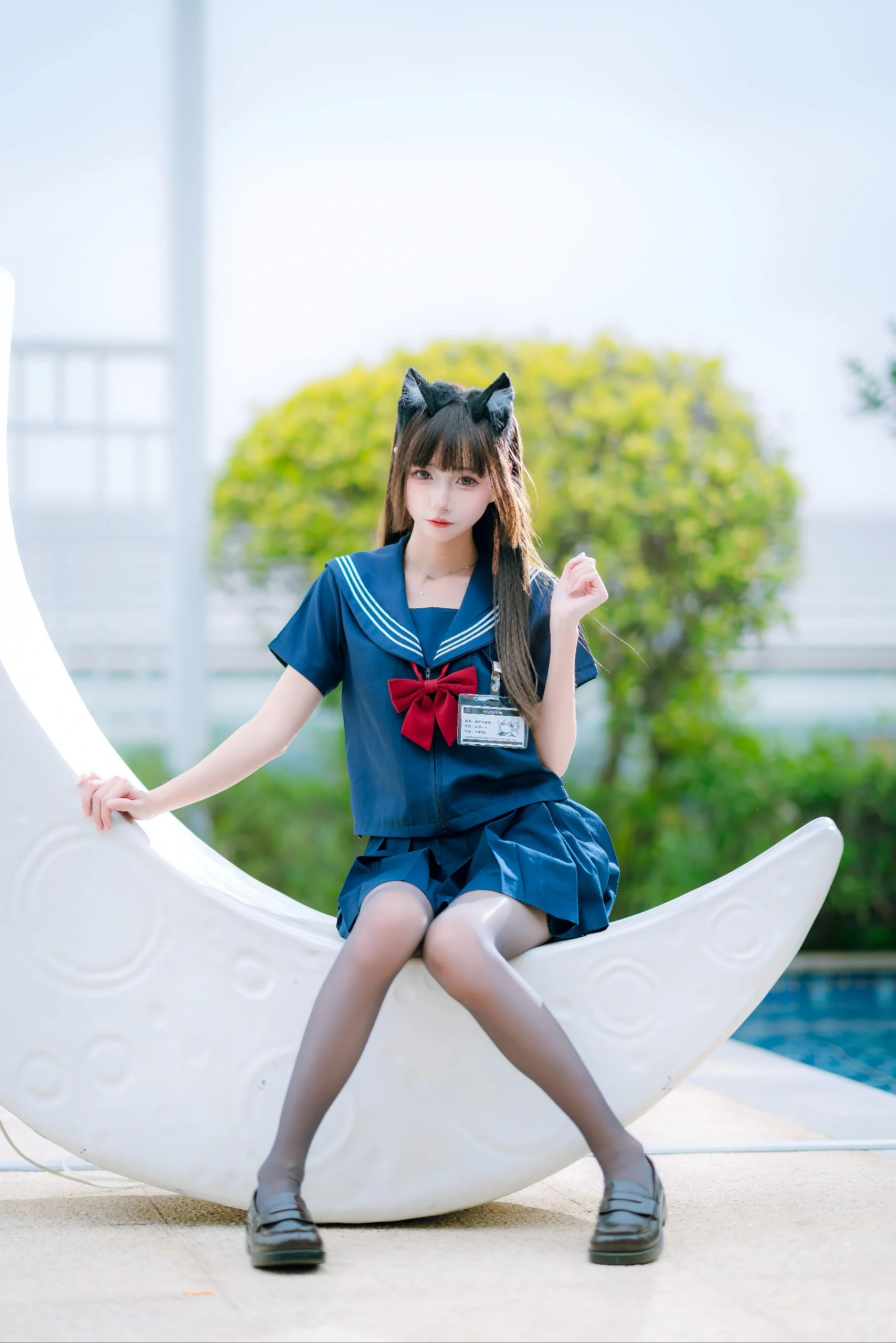 夏日户外水手服猫娘造型漫展外拍 - 第 1 张