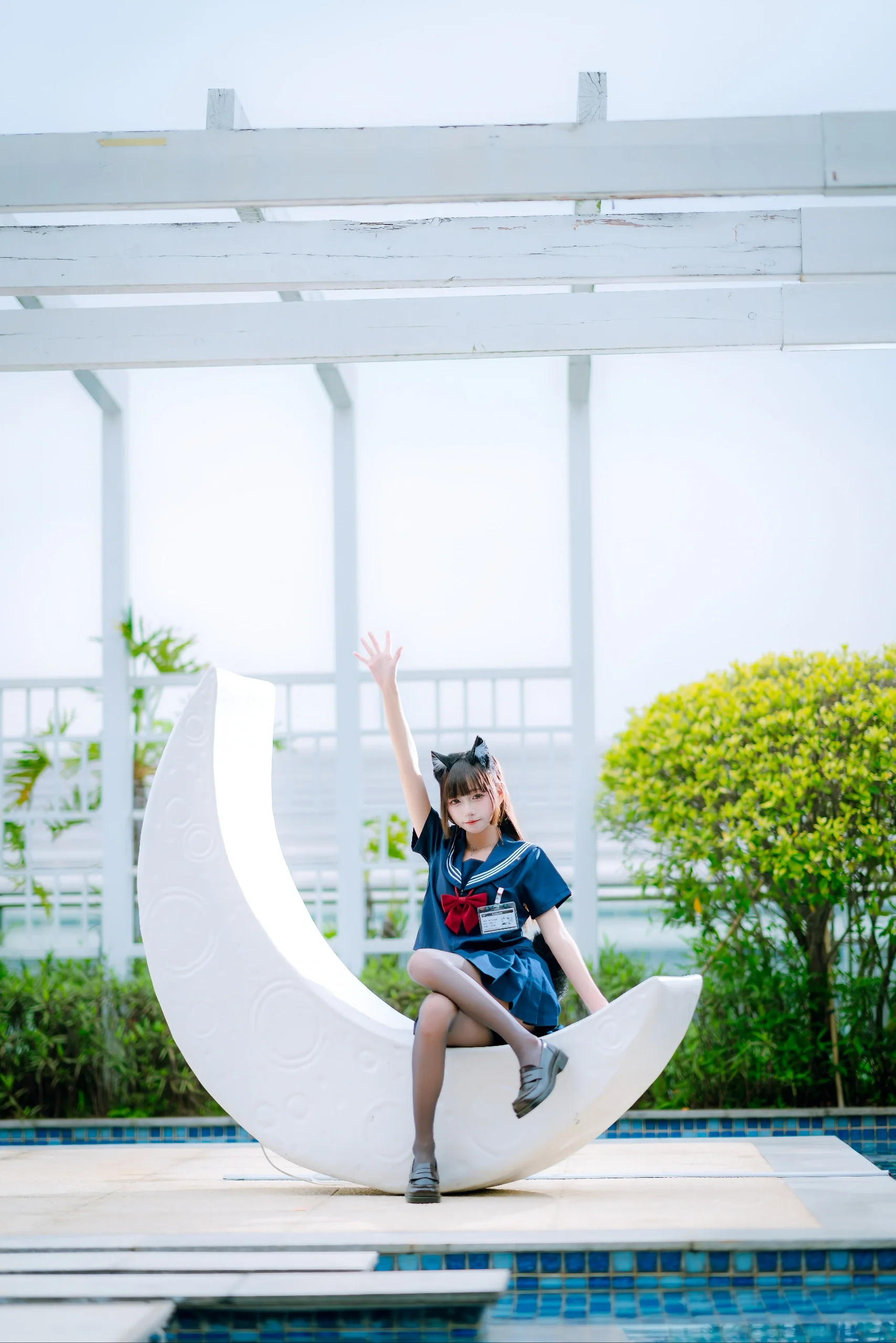 夏日户外水手服猫娘造型漫展外拍 - 第 2 张
