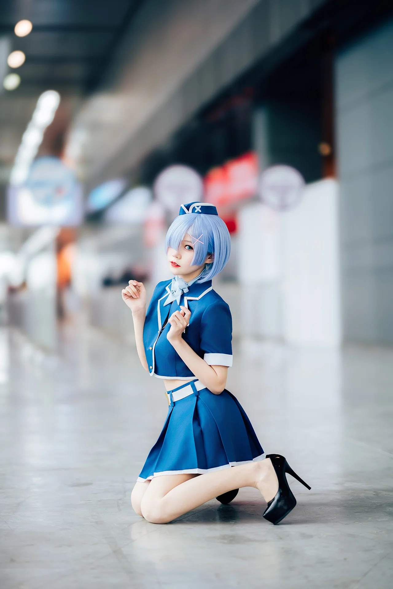 【蕾姆cos】从零开始的异世界生活，广州萤火虫漫展空姐制服 - 第 2 张