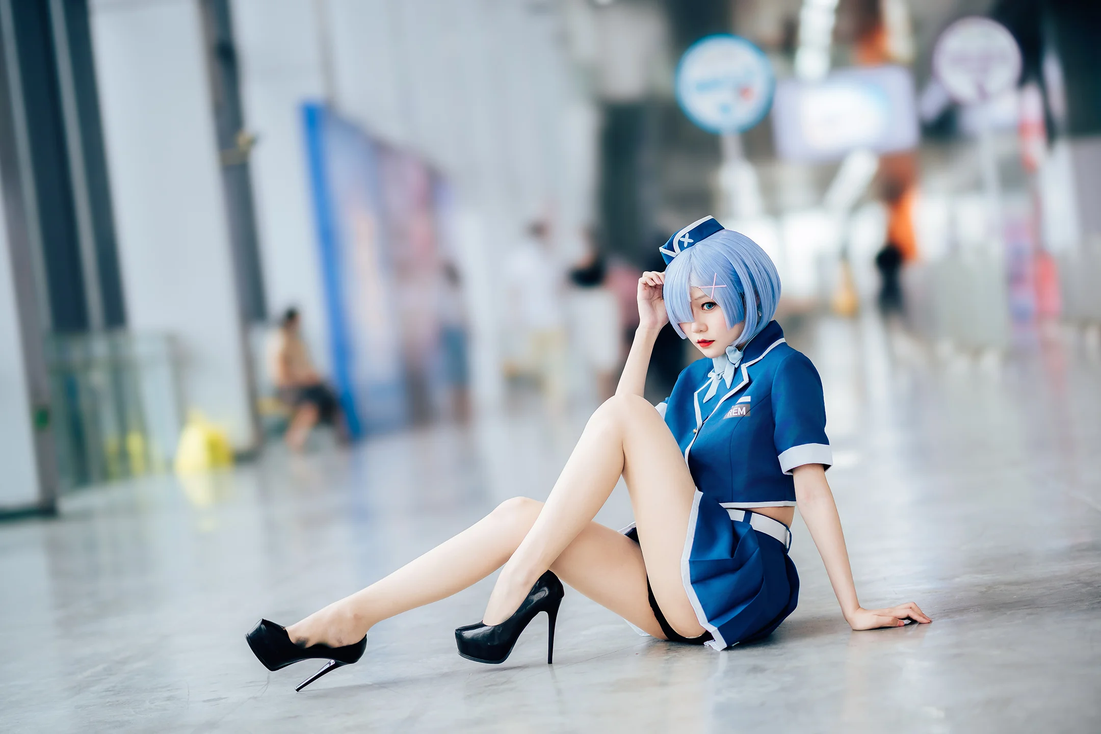 【蕾姆cos】从零开始的异世界生活，广州萤火虫漫展空姐制服