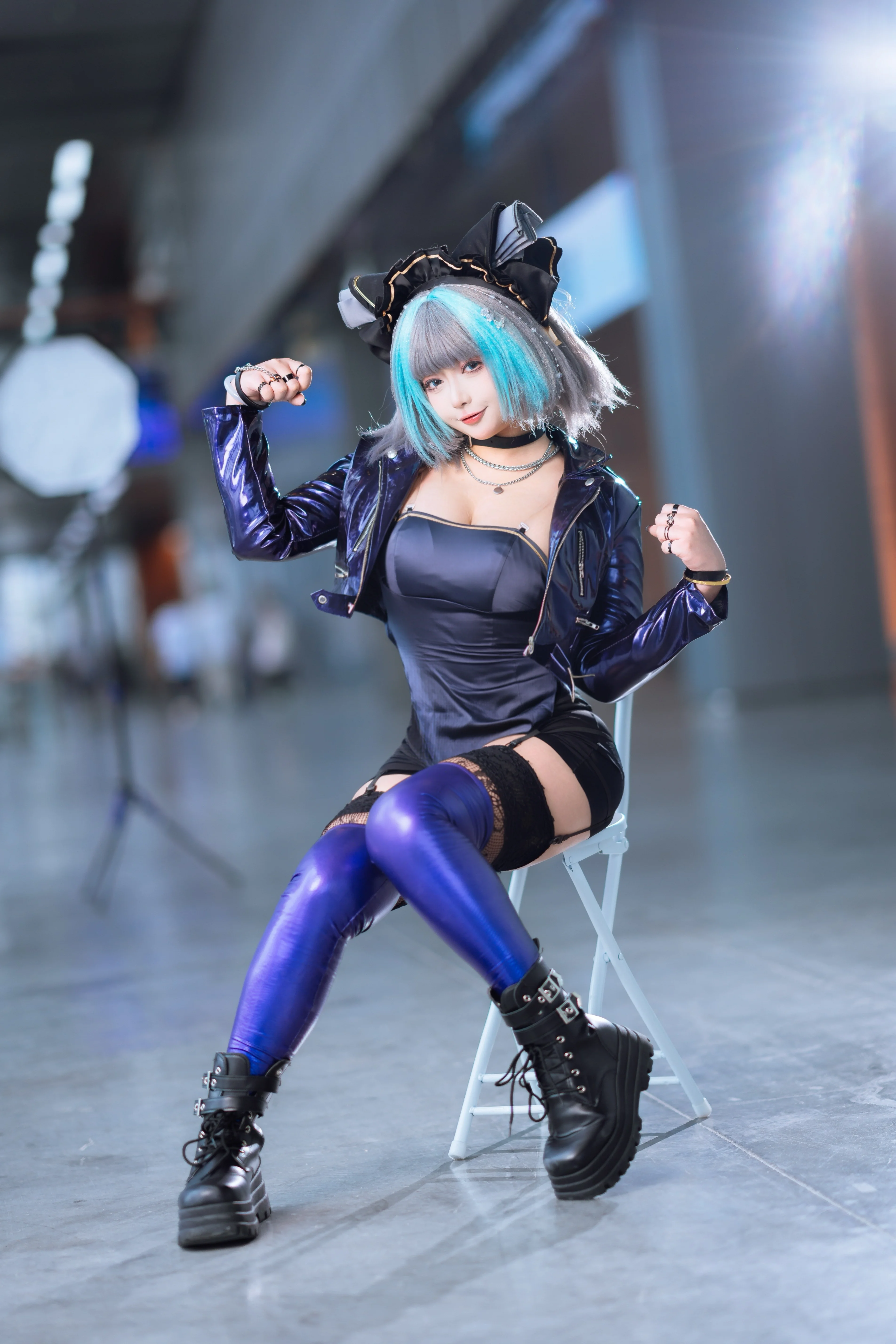 【柴郡cos】碧蓝航线里的那抹亮眼蓝，漫展现场直击 - 第 3 张