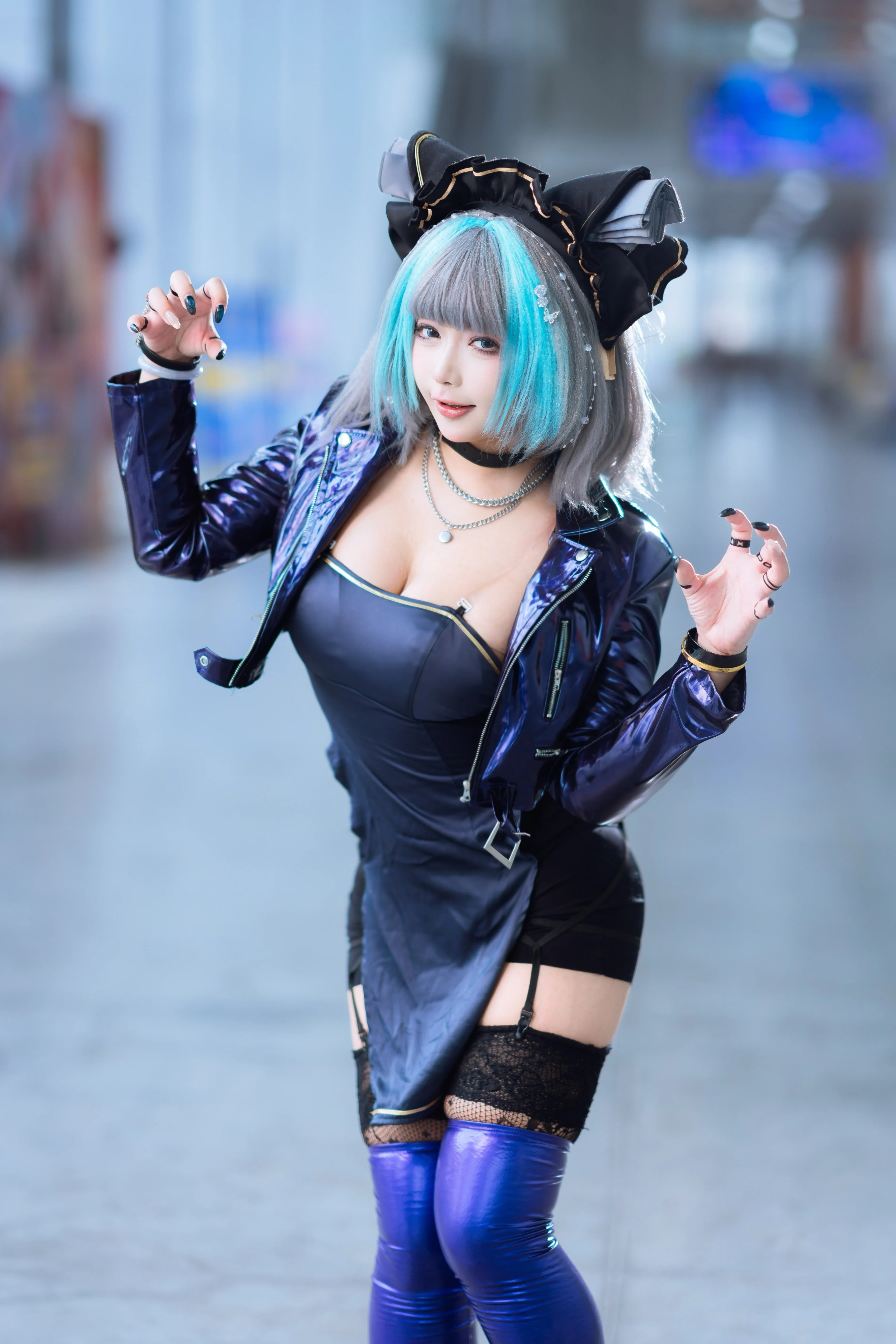 【柴郡cos】碧蓝航线里的那抹亮眼蓝，漫展现场直击 - 第 6 张