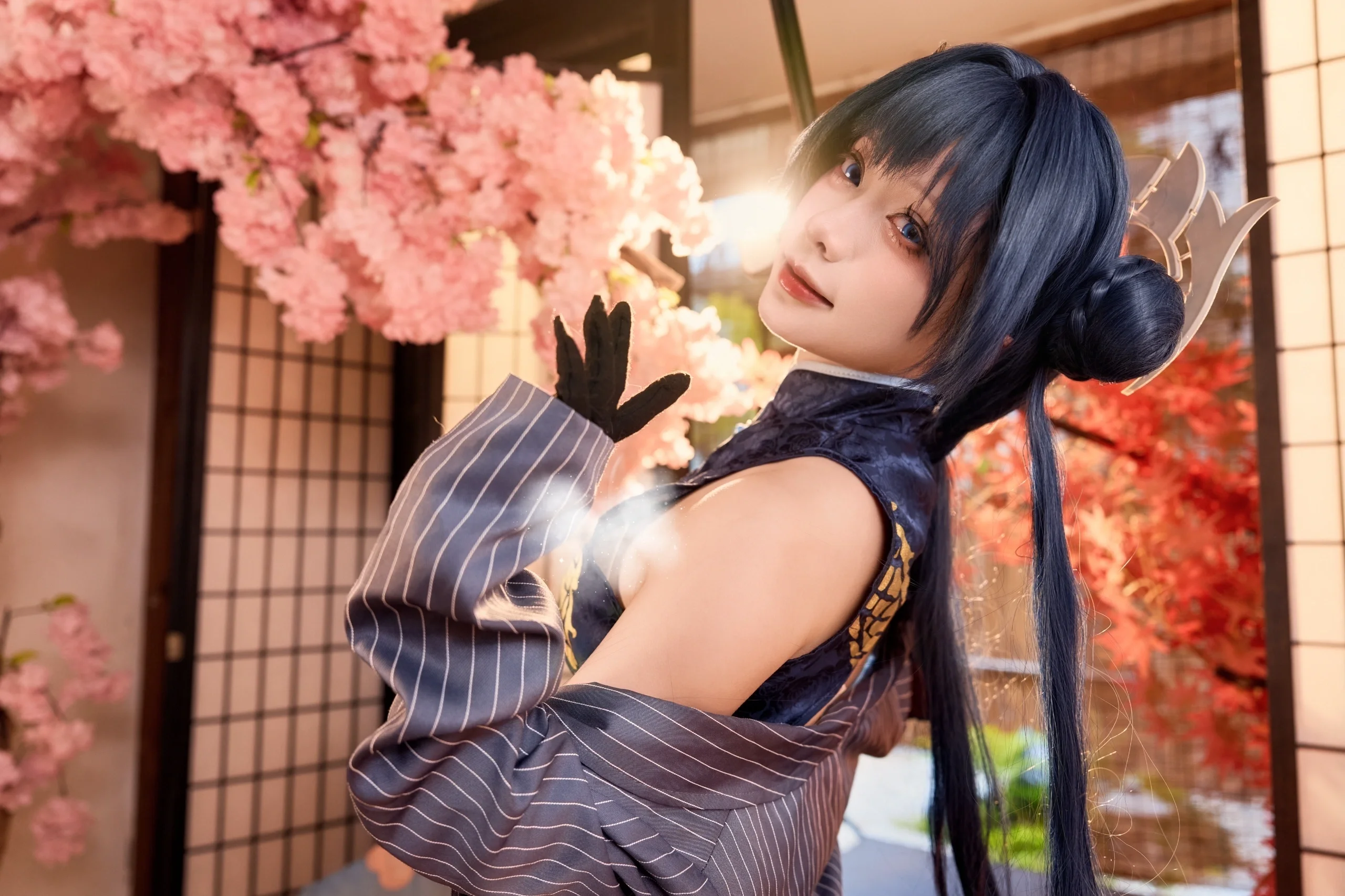 【妃咲cos】碧蓝档案中的日式和风特写 - 第 1 张