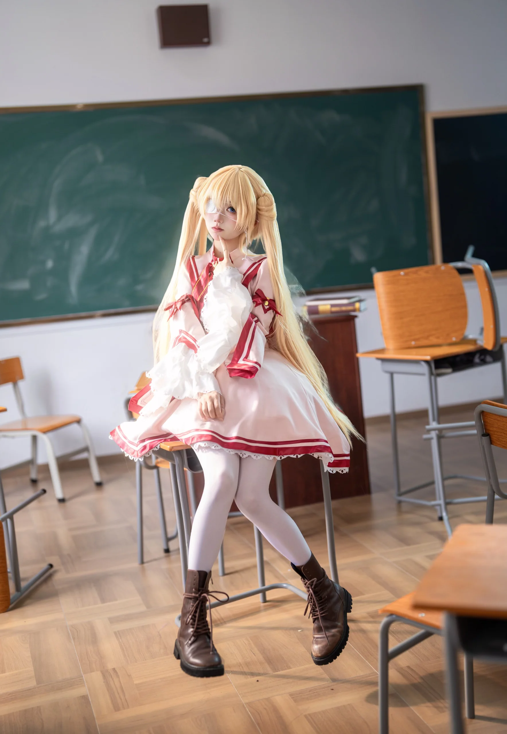 【中津静流cos】Rewrite里的学园少女，教室氛围感拉满 - 第 1 张