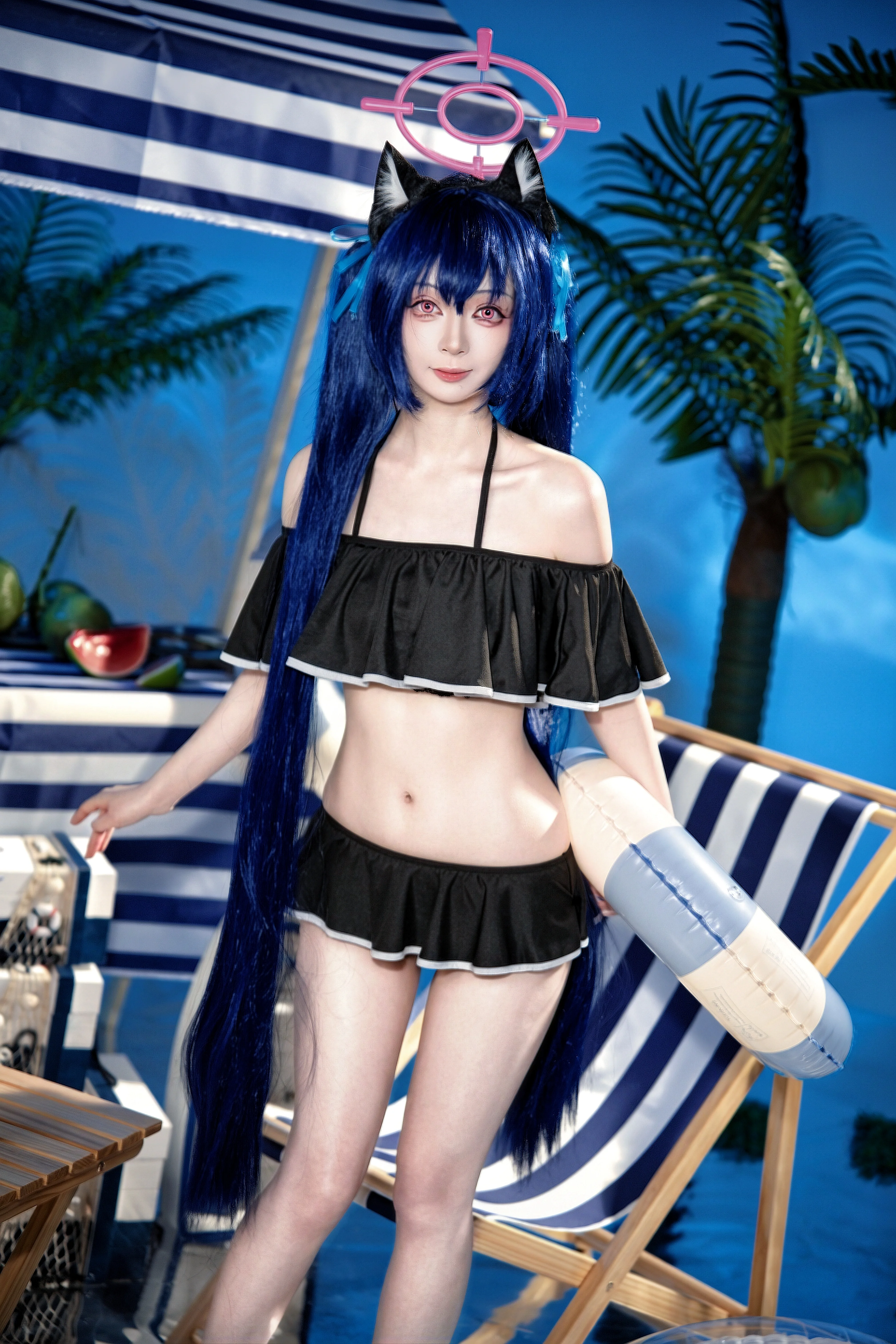 【黑见芹香cos】蔚蓝档案夏日泳装清冷与活力并存