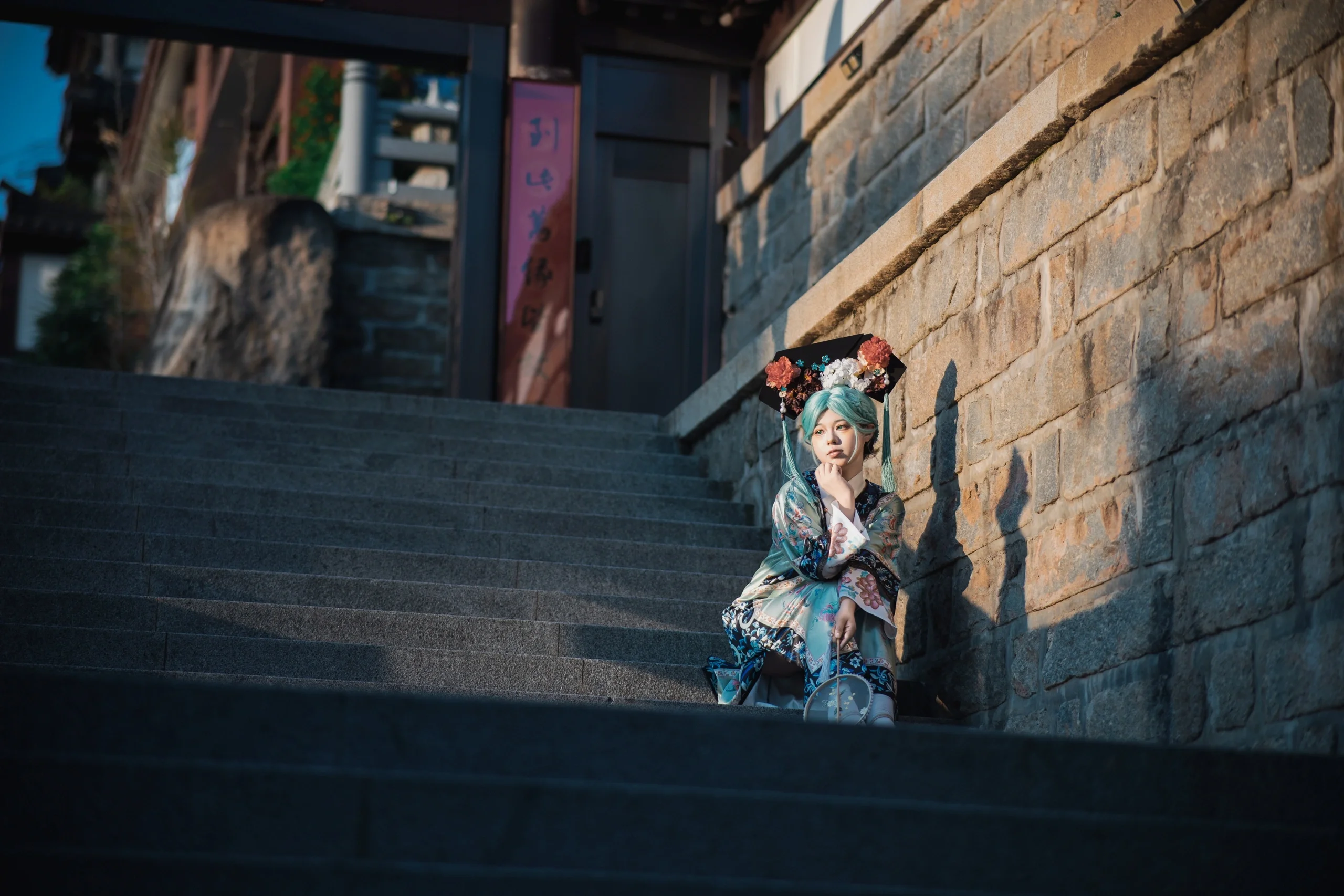 【初音ミクコスプレ】ボーカロイドシリーズのミントグリーンが映える美しい姿、新中国風服のチャイナドレス（旗袍）と二次元の融合 - 12 枚目