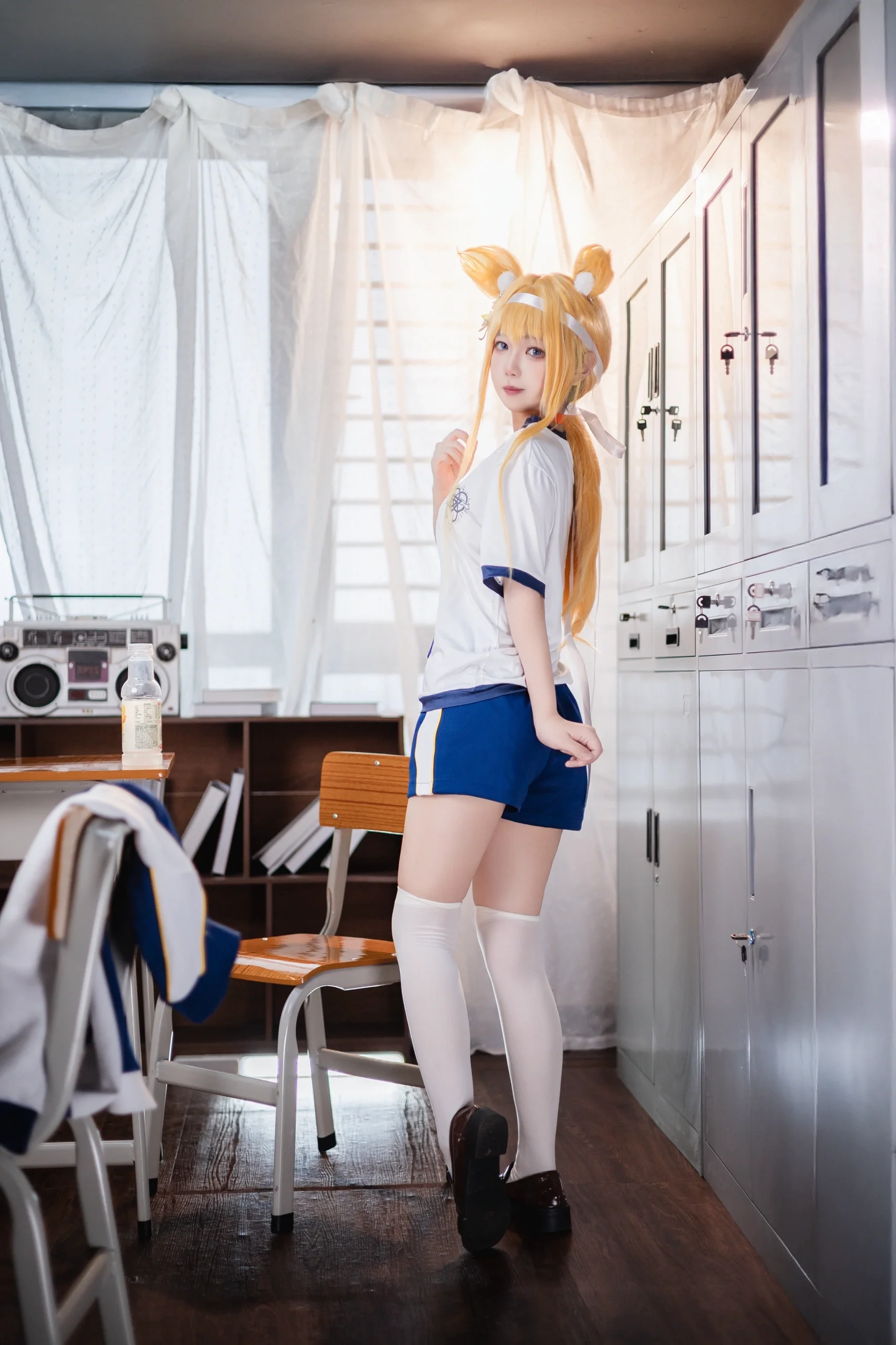 【伊落瑪麗cos】蔚藍檔案體操服，教室裡的青春日常 - 第 1 張