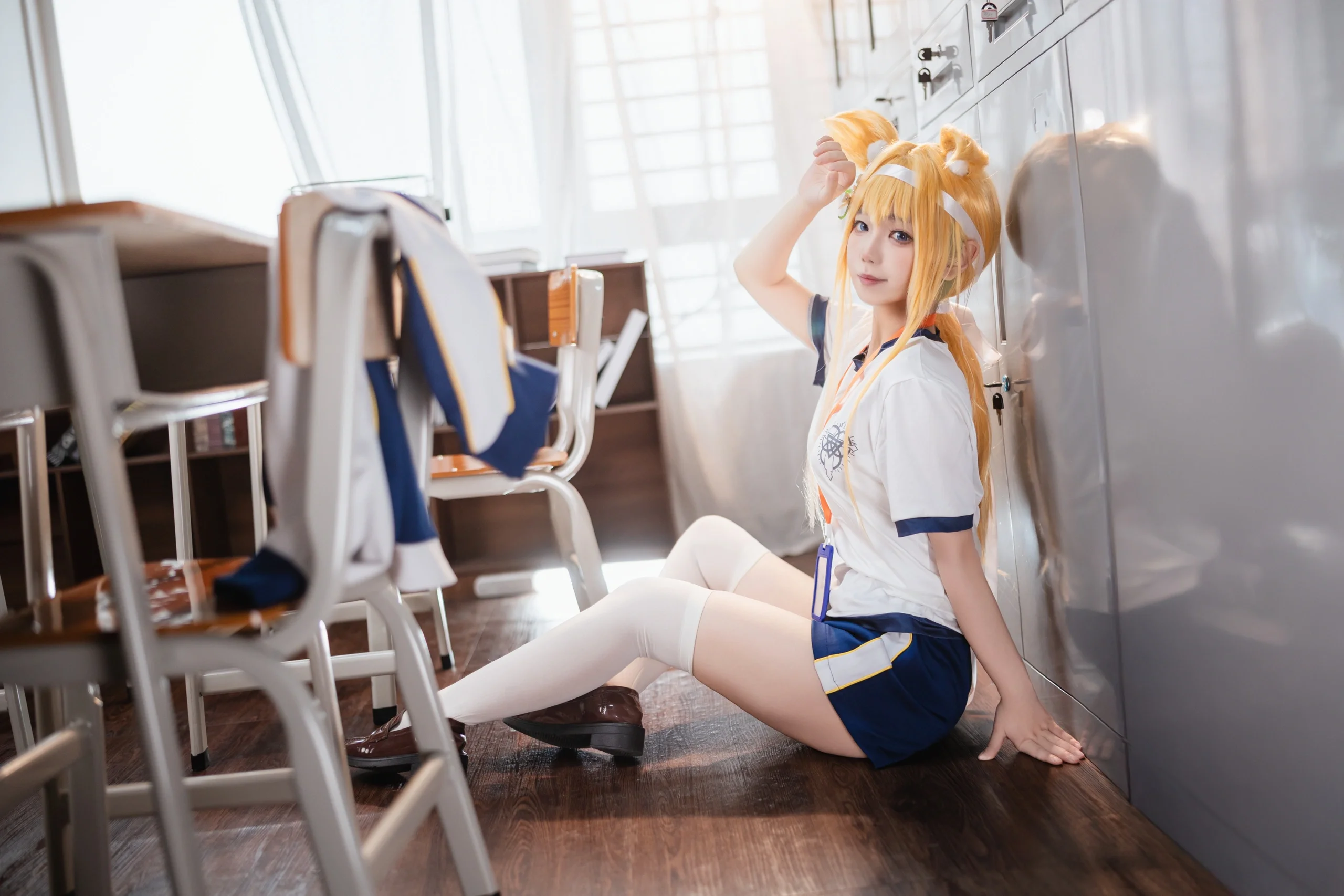 【伊落瑪麗cos】蔚藍檔案體操服，教室裡的青春日常 - 第 4 張