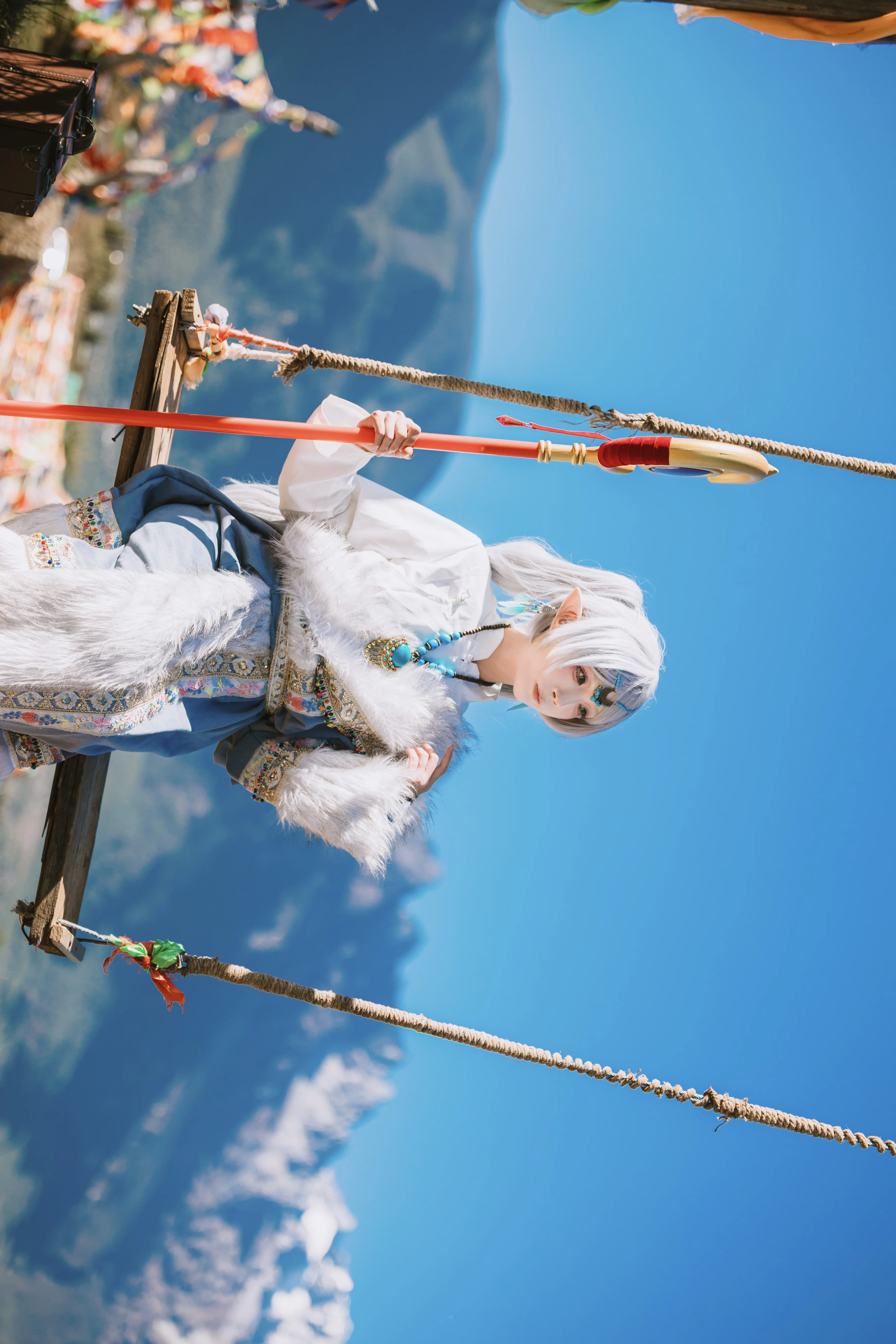 【芙莉莲cos】雪山下的精灵魔法使，在丽江吹着大风拍摄 - 第 11 张