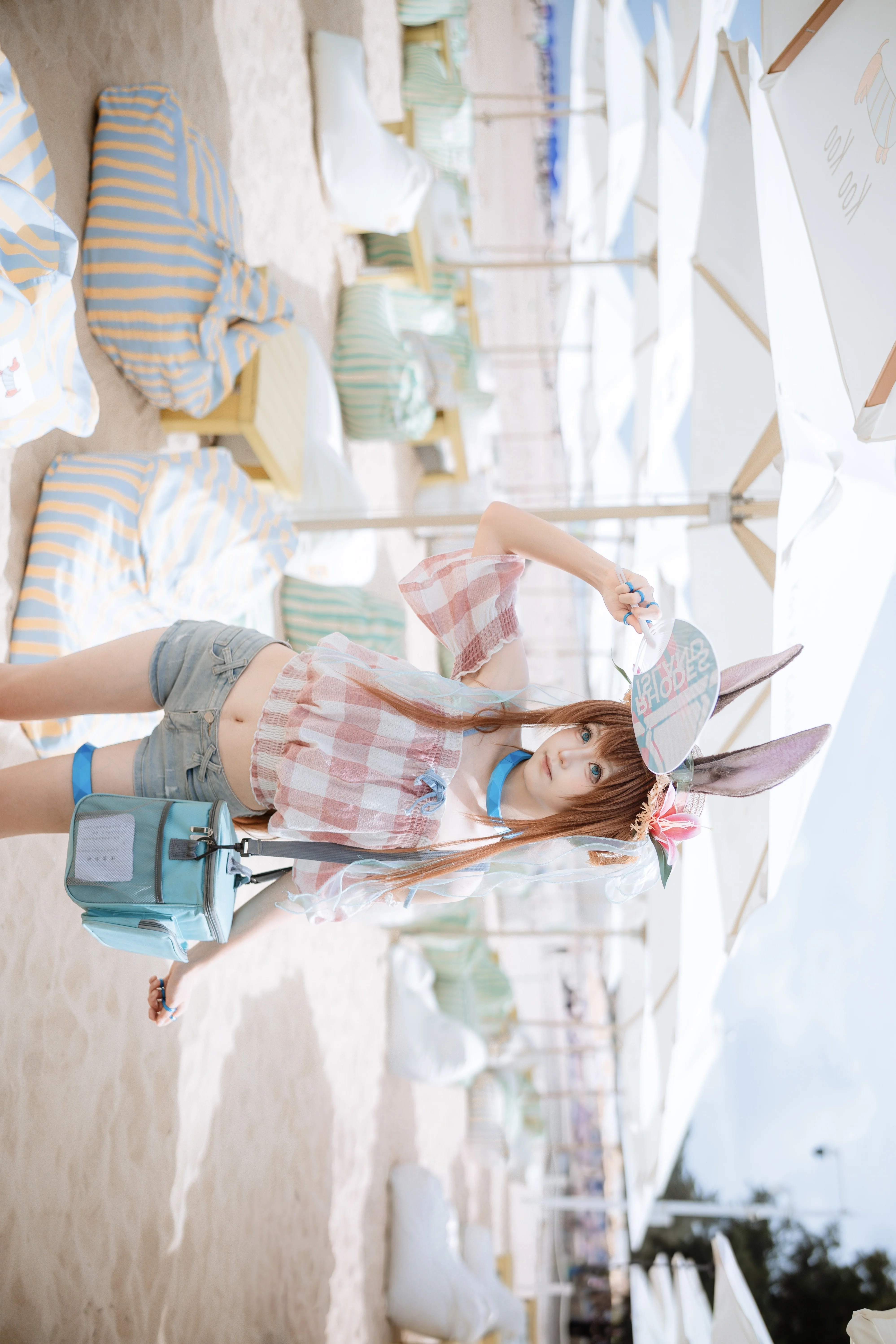 【阿米娅cos】夏日海滩的清爽，阳光下的火蓝之心 - 第 9 张