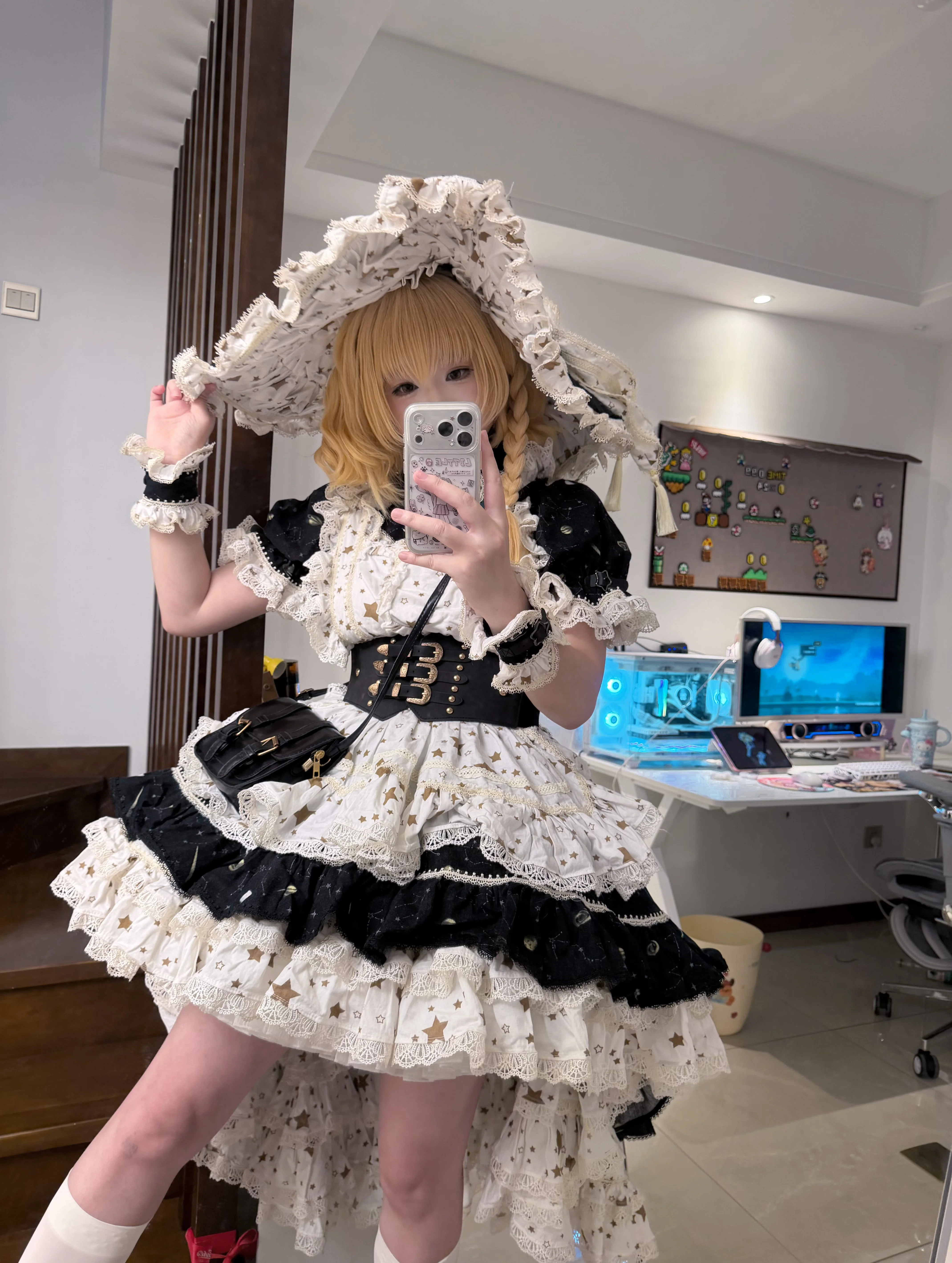 【雾雨魔理沙cos】星星点缀的蓬蓬裙，短发莎确实萌度拉满 - 第 3 张