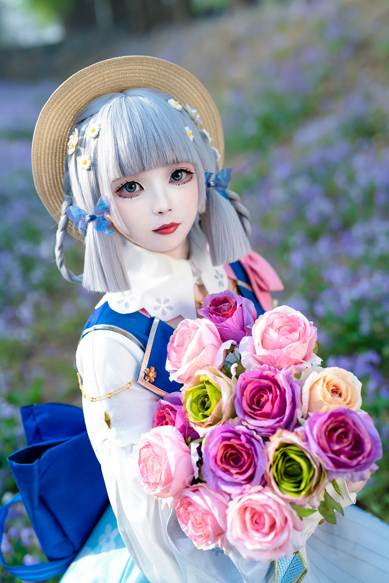 【神里绫华cos】花时来信，在紫色花海中的定格瞬间 - 第 1 张