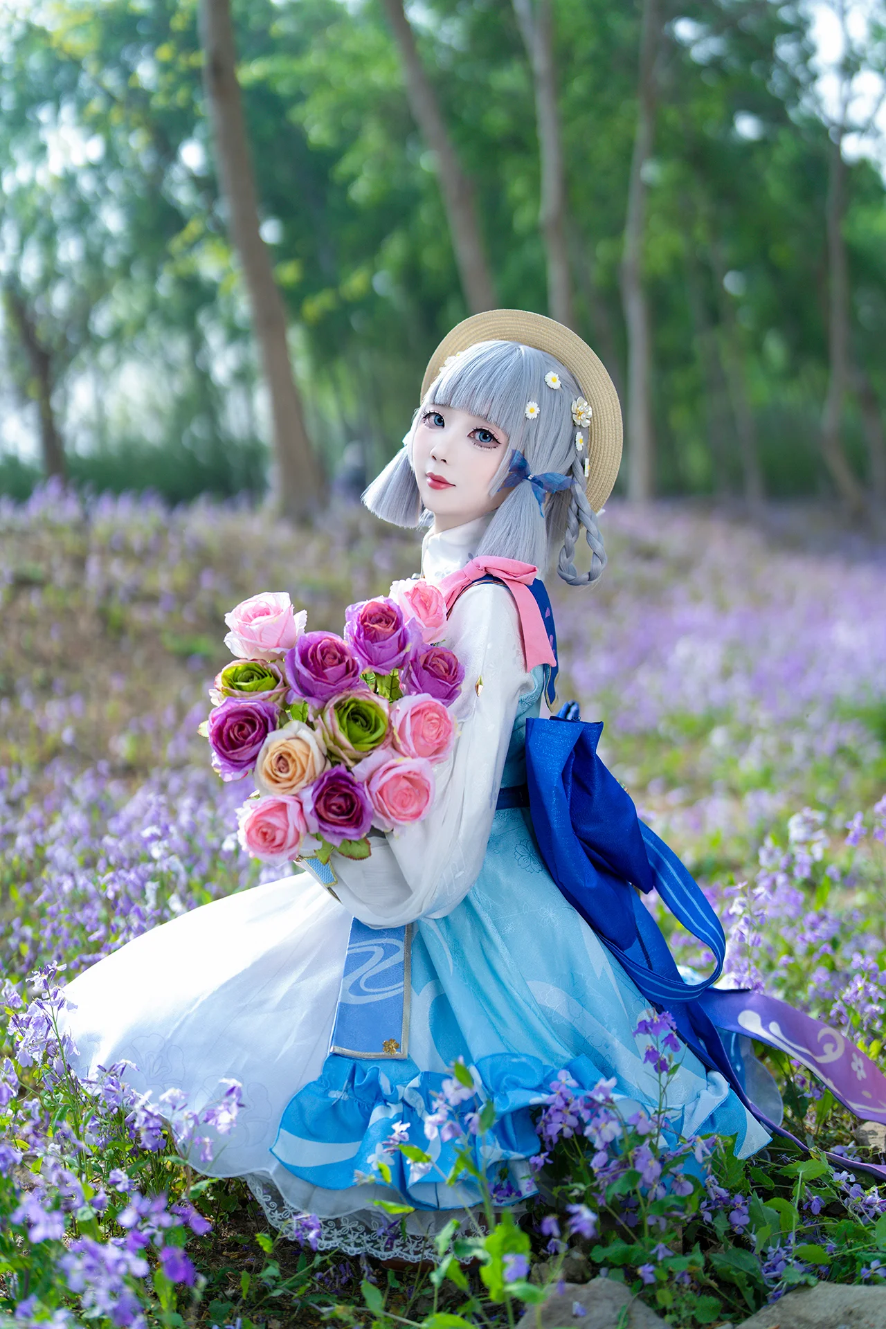【神里绫华cos】花时来信，在紫色花海中的定格瞬间 - 第 4 张