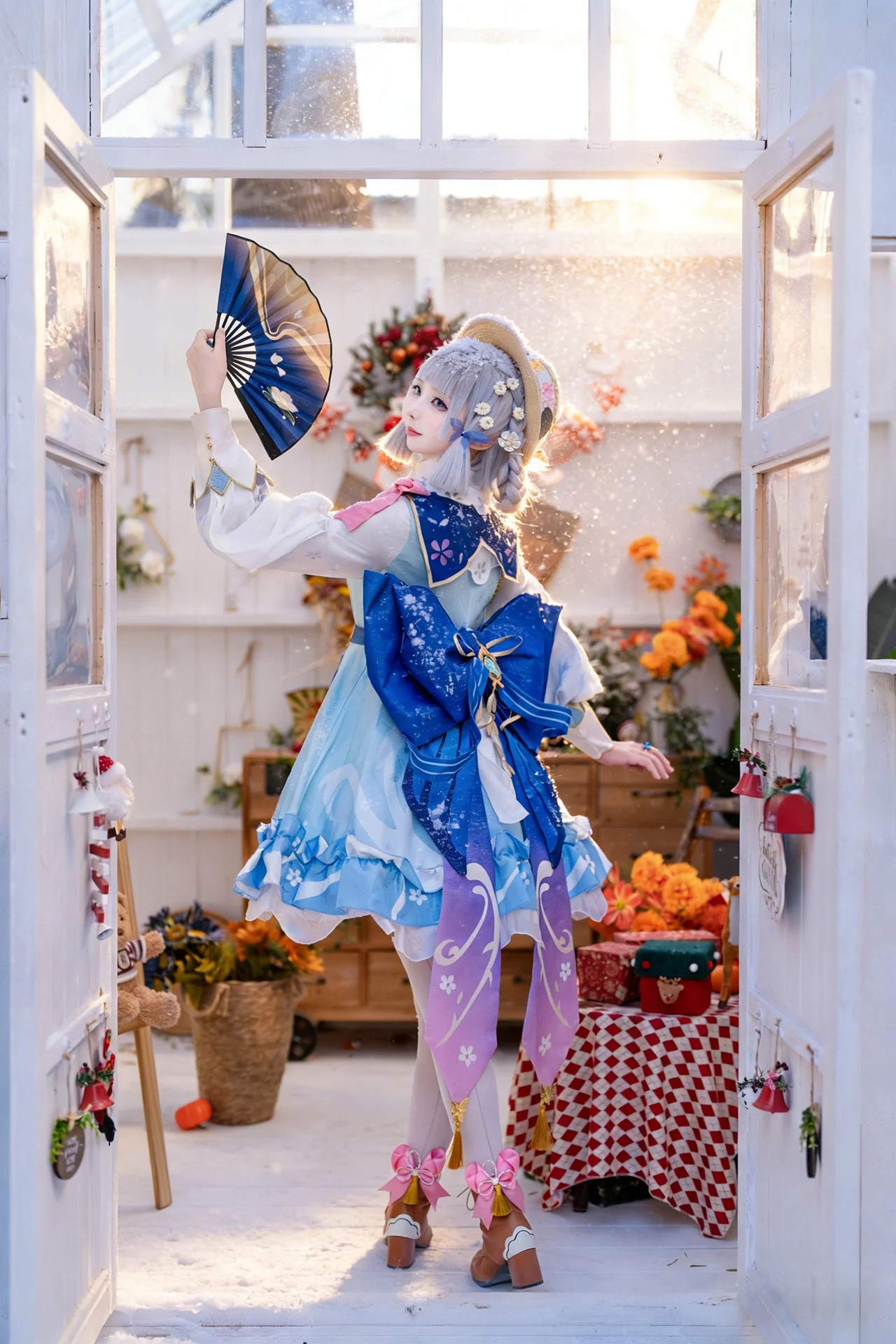 【神里绫华cos】雪中的扇舞与花房邀约，原神的冬日暖意