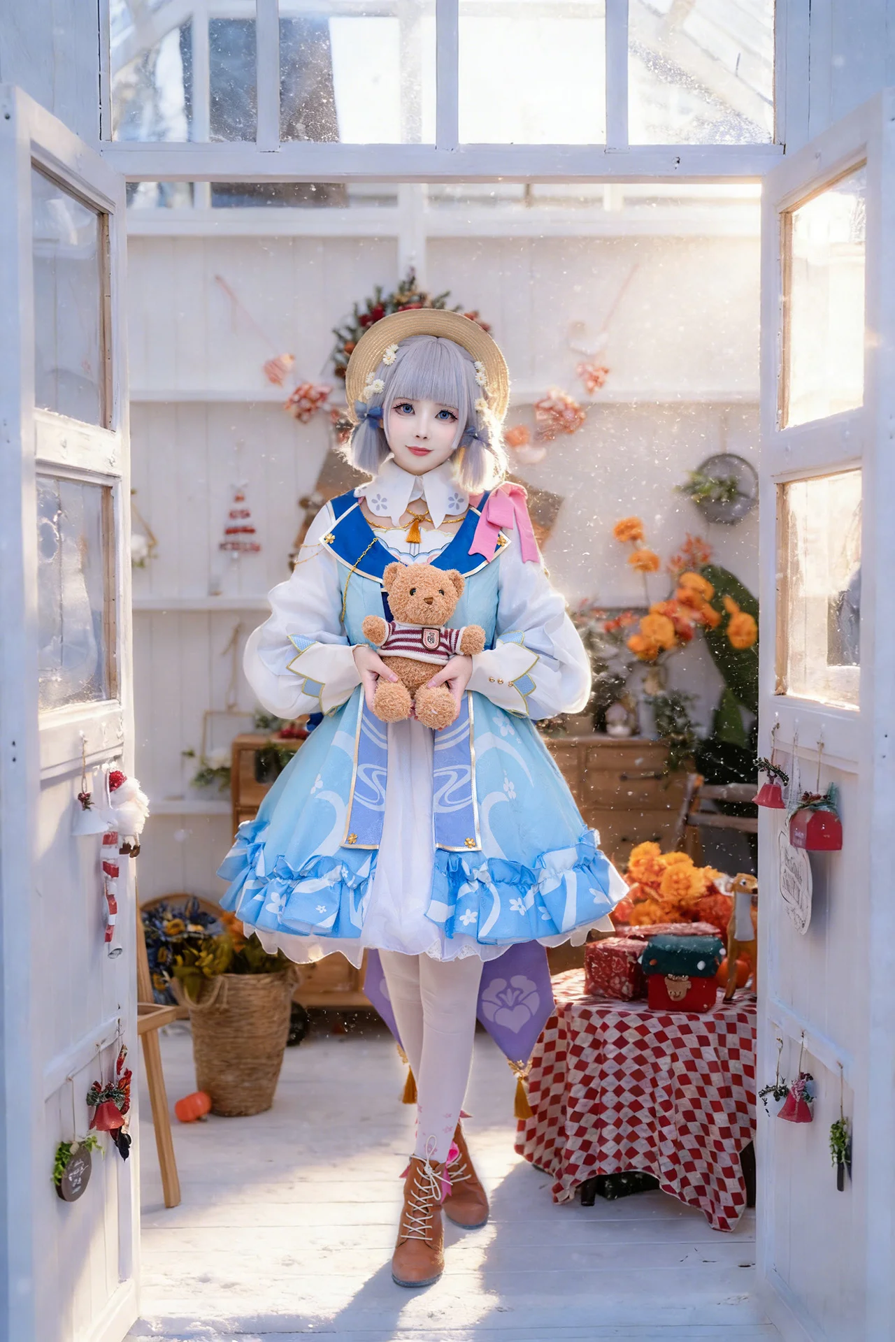 【神里绫华cos】雪中的扇舞与花房邀约，原神的冬日暖意 - 第 2 张