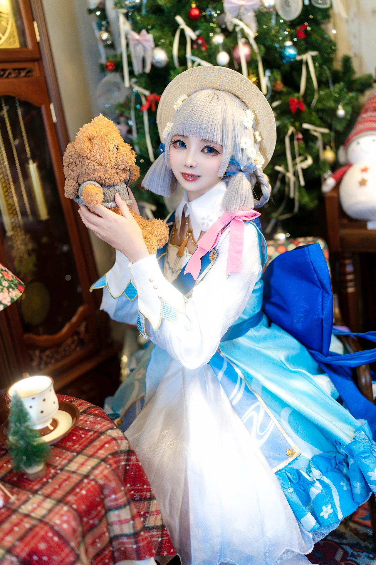 【神里绫华cos】原神花时来信，冬日蓝白交织的梦幻写真 - 第 2 张