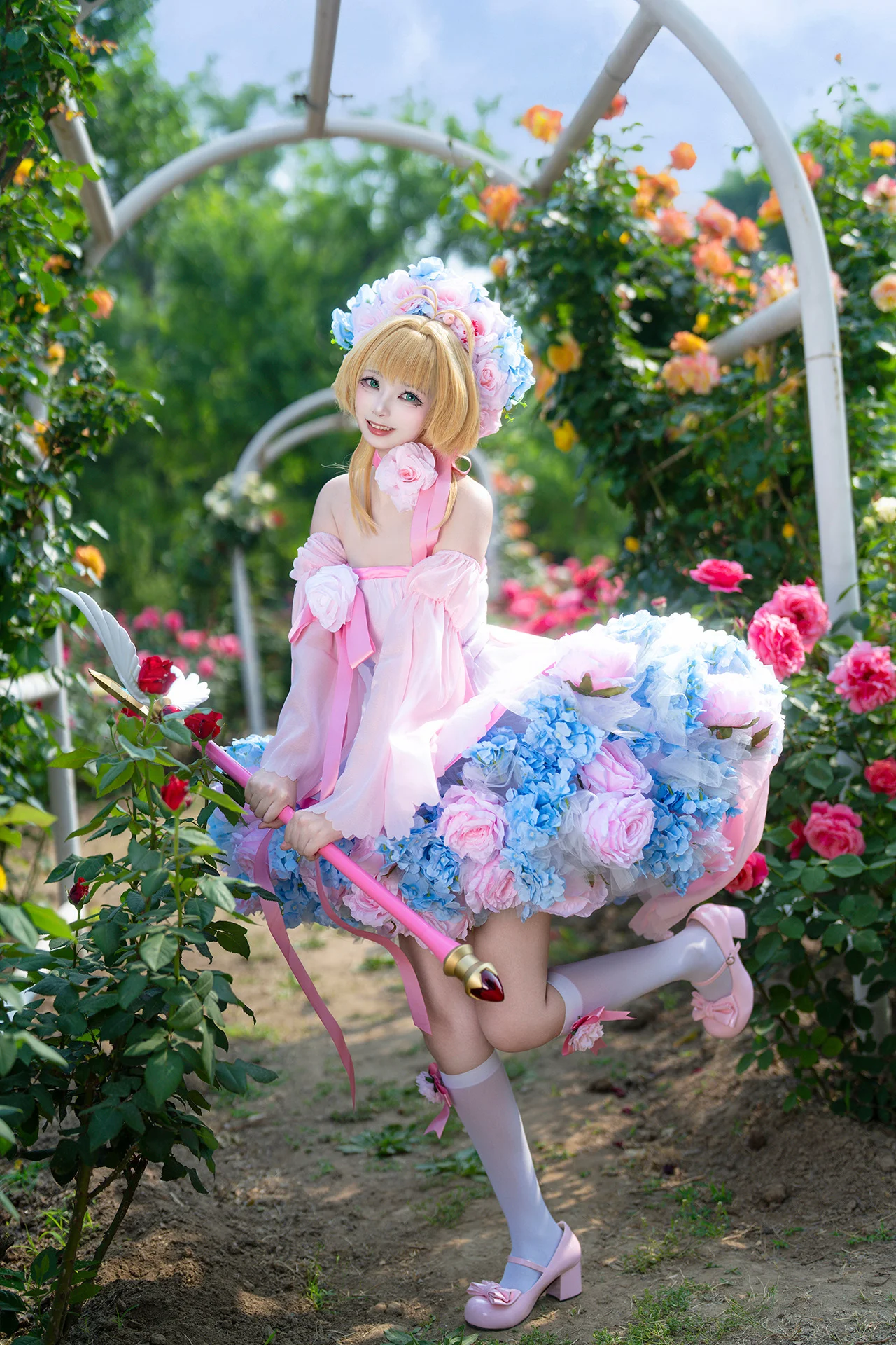 【木之本樱cos】魔法杖一挥，花园里的小樱花仙子 - 第 1 张