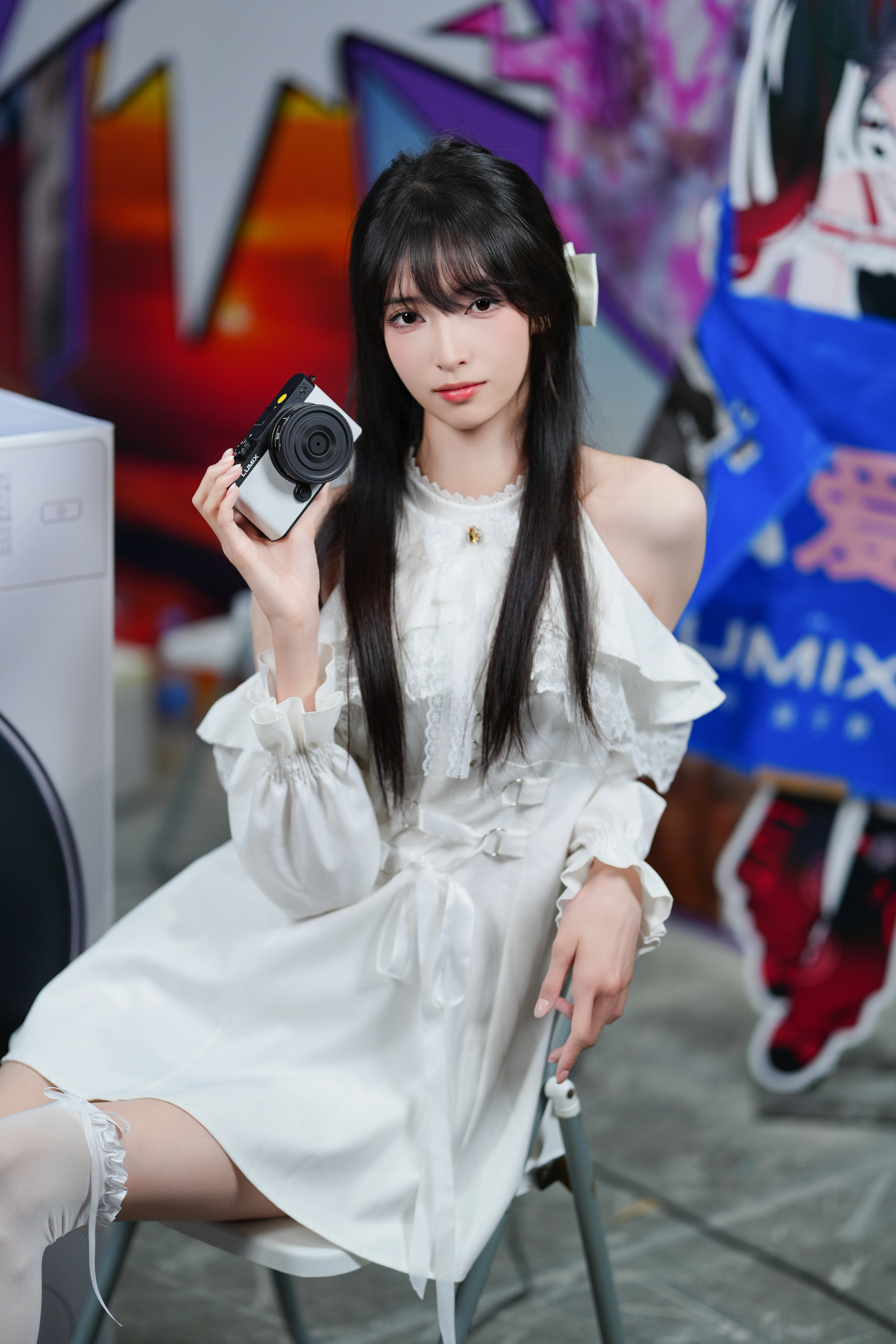 Firefly ACG Expo White Lace Dress Paired with Panasonic Camera Convention Photos Record - Image 11