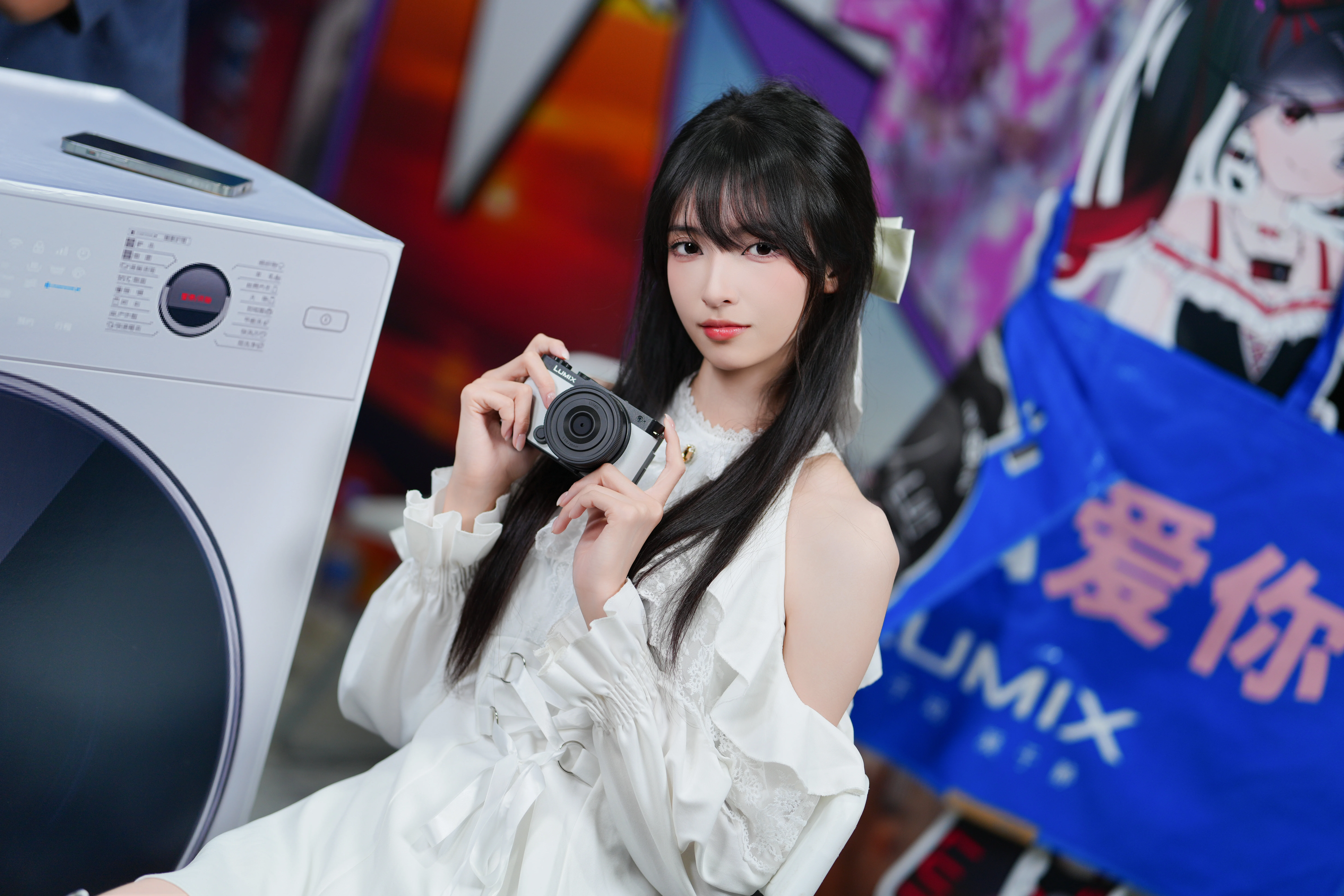 Firefly ACG Expo White Lace Dress Paired with Panasonic Camera Convention Photos Record - Image 13
