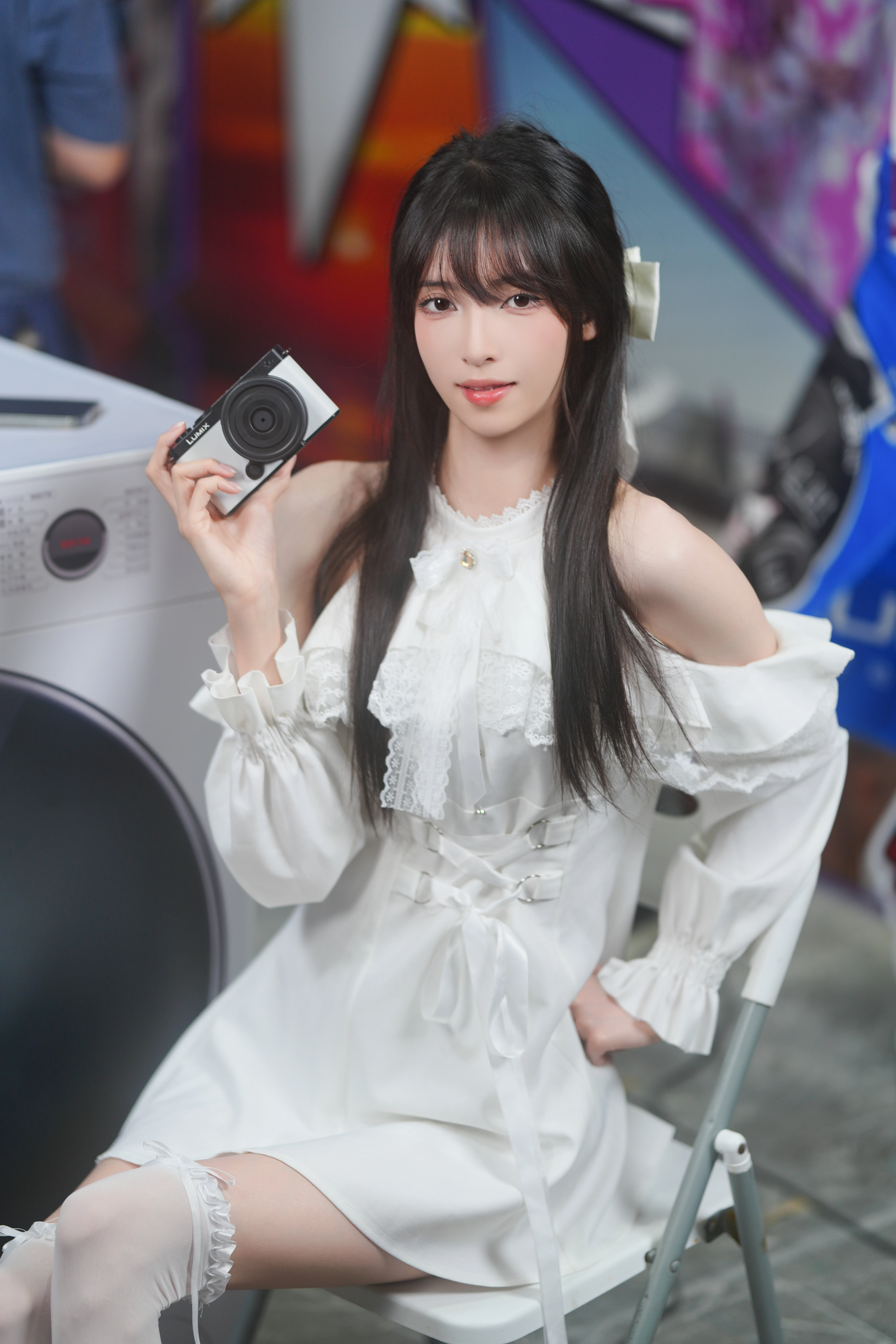 Firefly ACG Expo White Lace Dress Paired with Panasonic Camera Convention Photos Record - Image 7