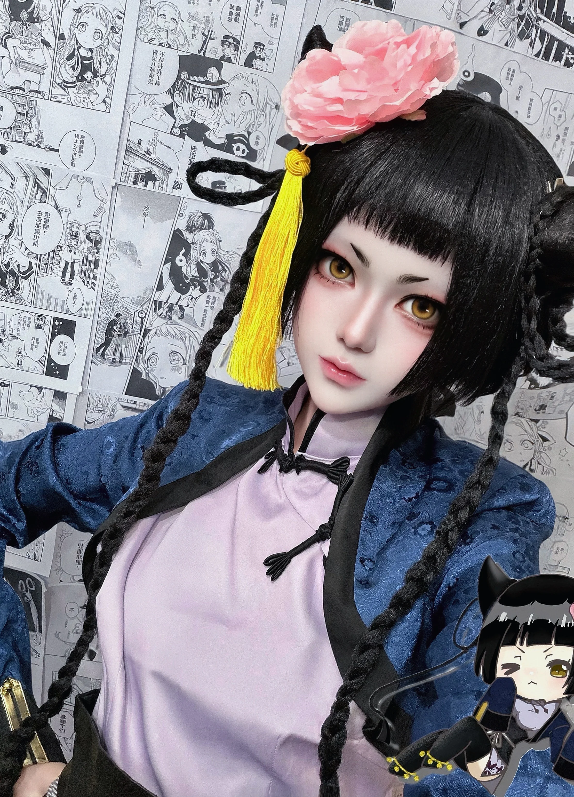 【蓝猫cos】黑执事里的东方侍女，试衣间里的定妆记录