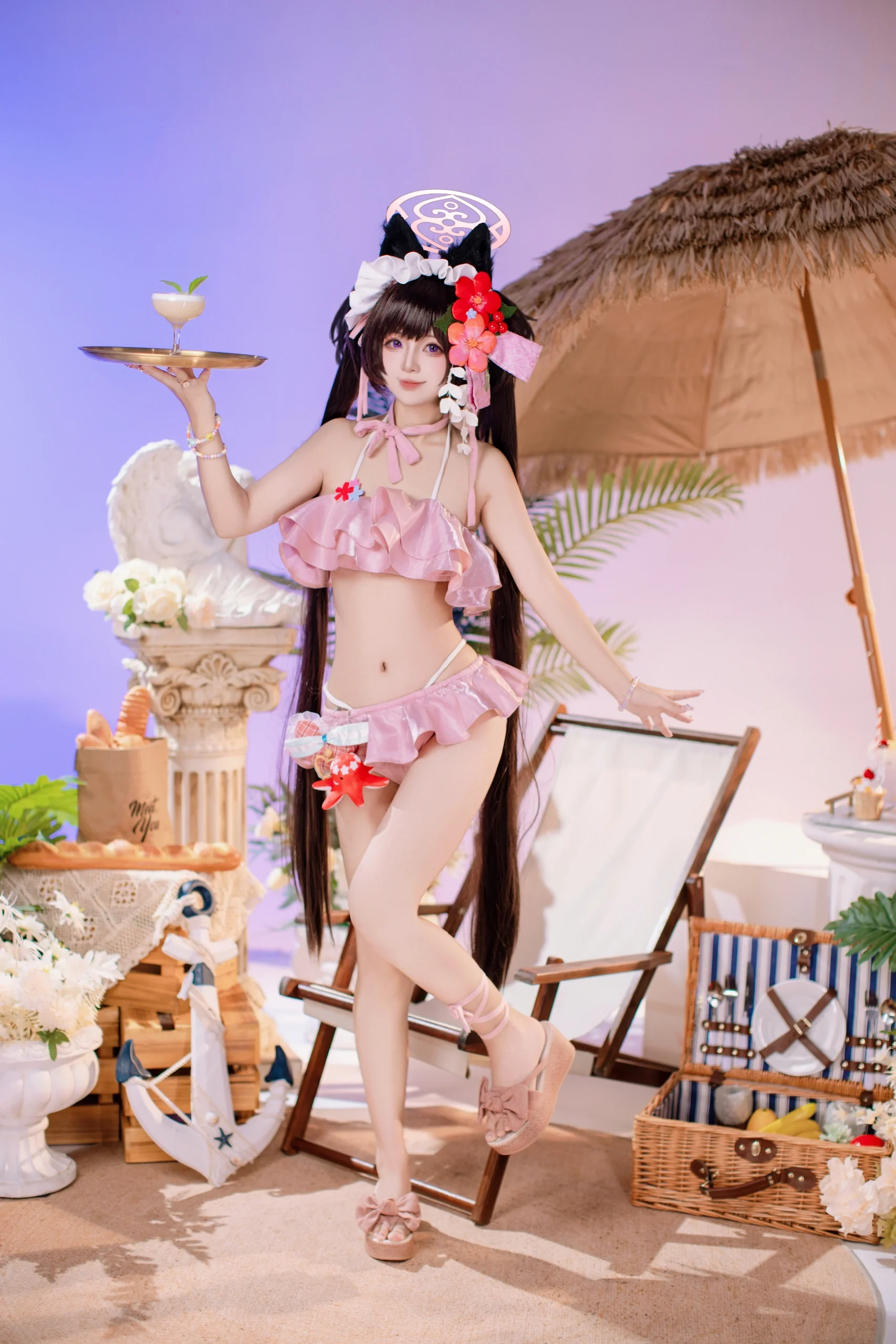 【河和静子cos】蔚蓝档案夏日泳装正片分享