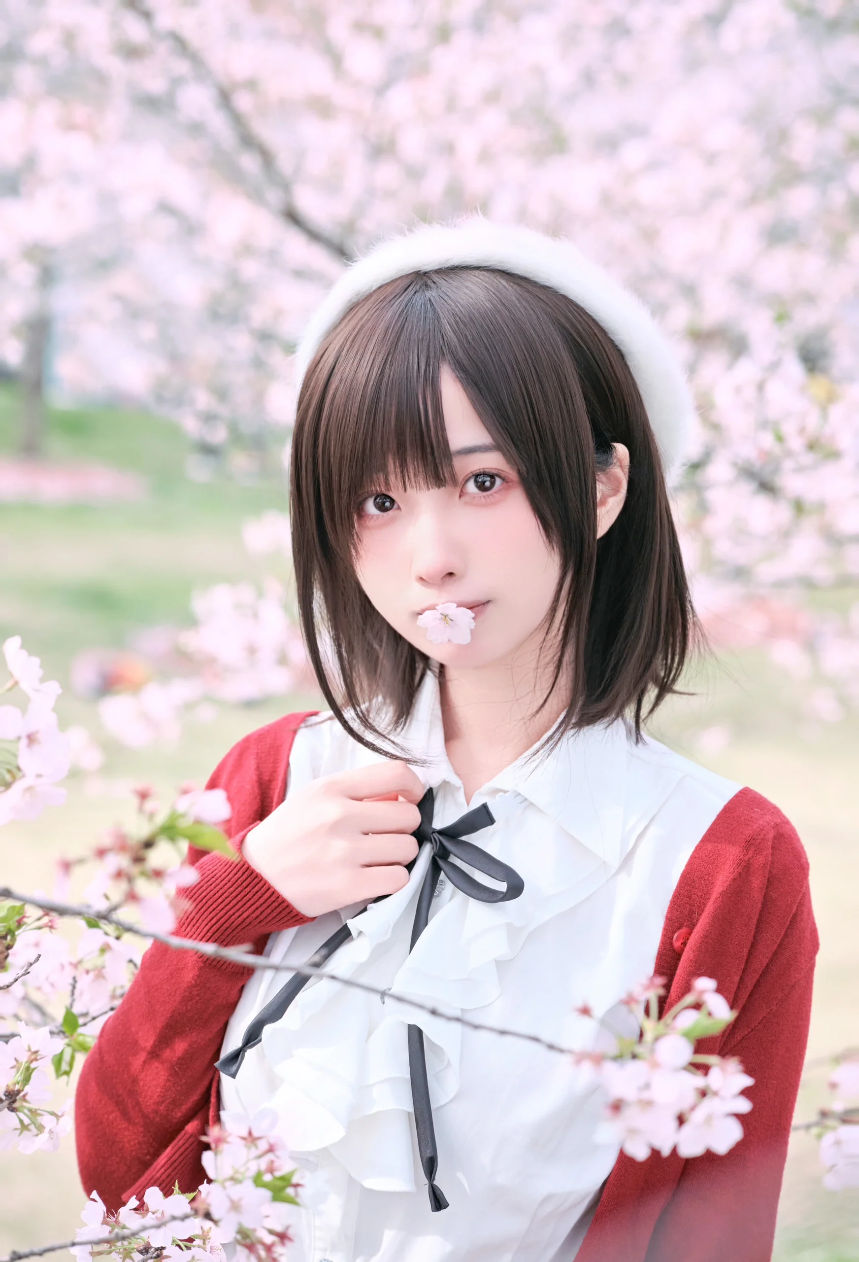 【加藤惠cos】在樱花树下定格路人女主的美好瞬间 - 第 1 张