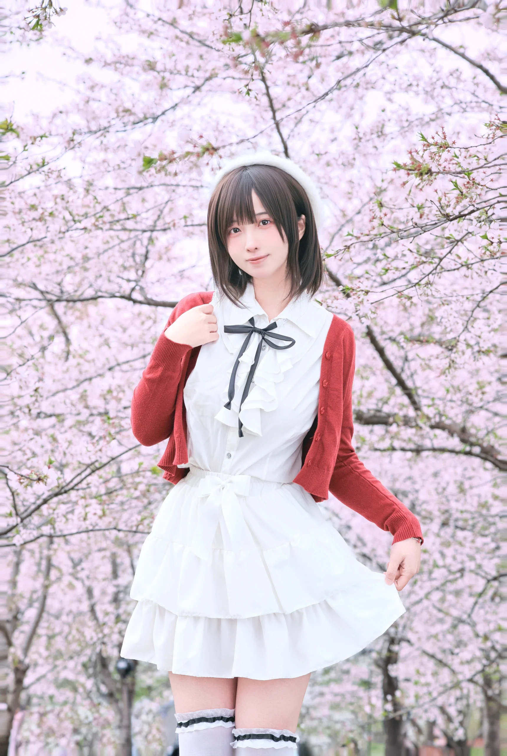 【加藤惠cos】路人女主的养成方法，春日樱花树下的校园邂逅