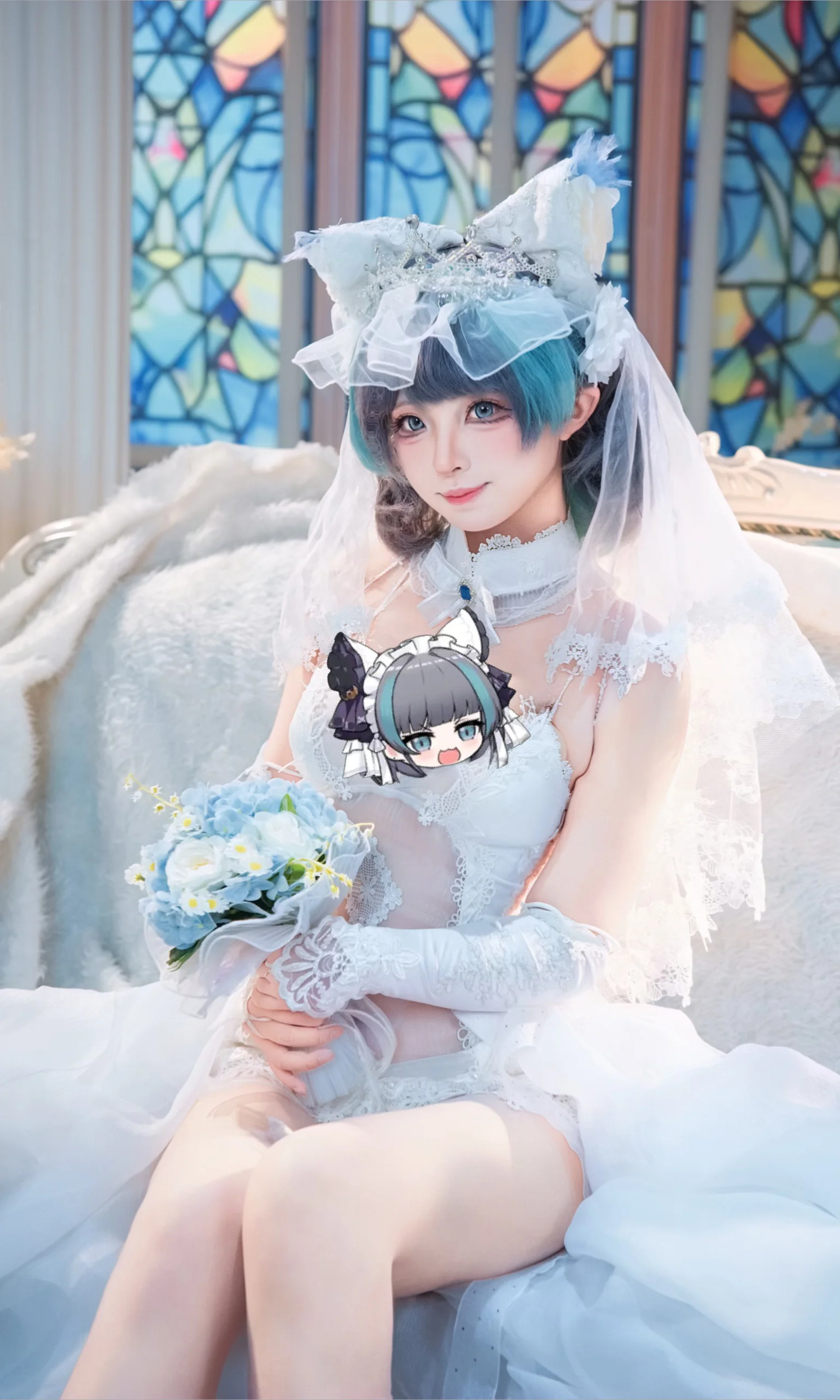 【柴郡cos】碧蓝航线花嫁造型的镜头内外 - 第 1 张