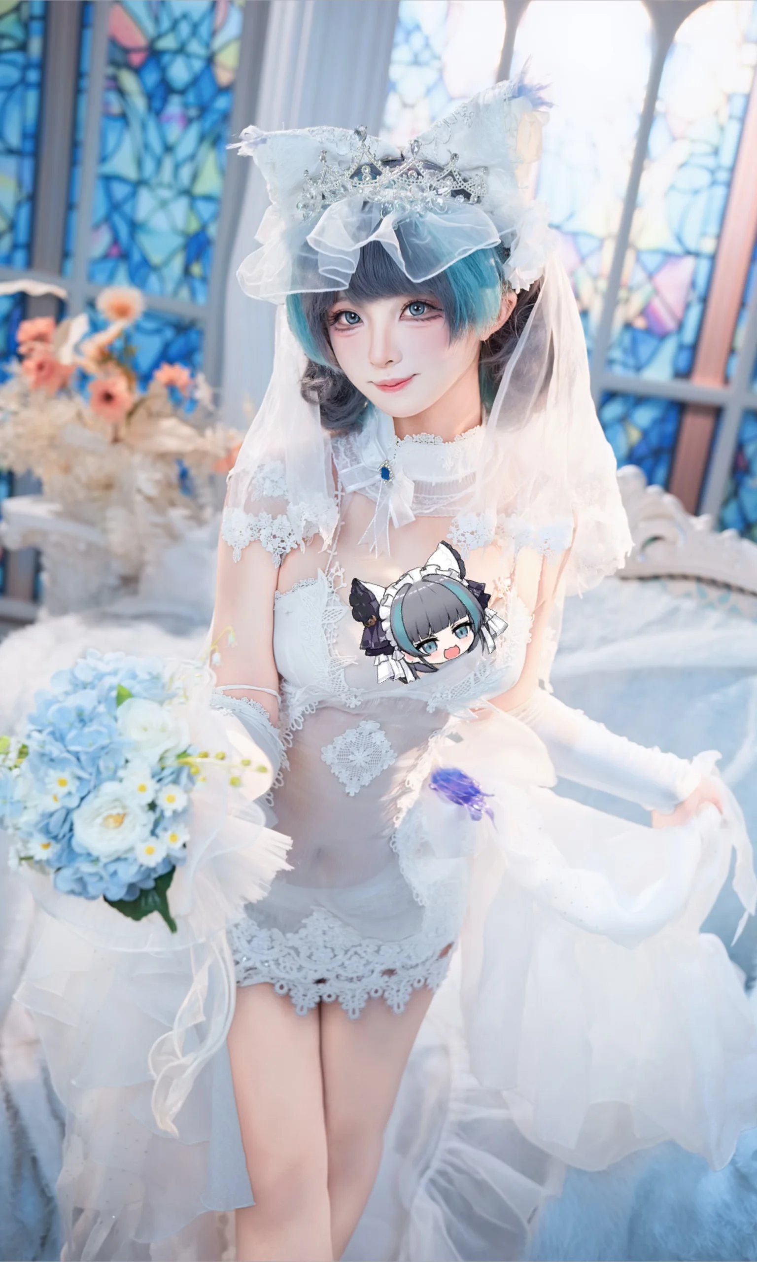【柴郡cos】碧蓝航线花嫁造型的镜头内外 - 第 2 张