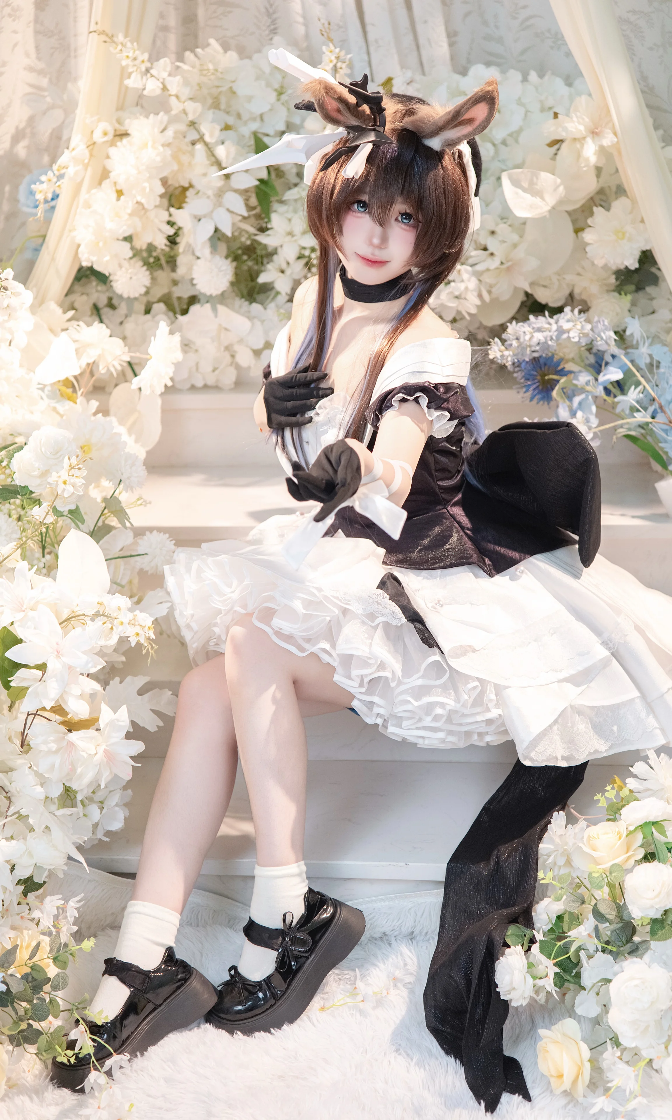 [Amiya cosplay] Arknights FES Dress Bunny, Spring Prelude in the Garden - Image 4